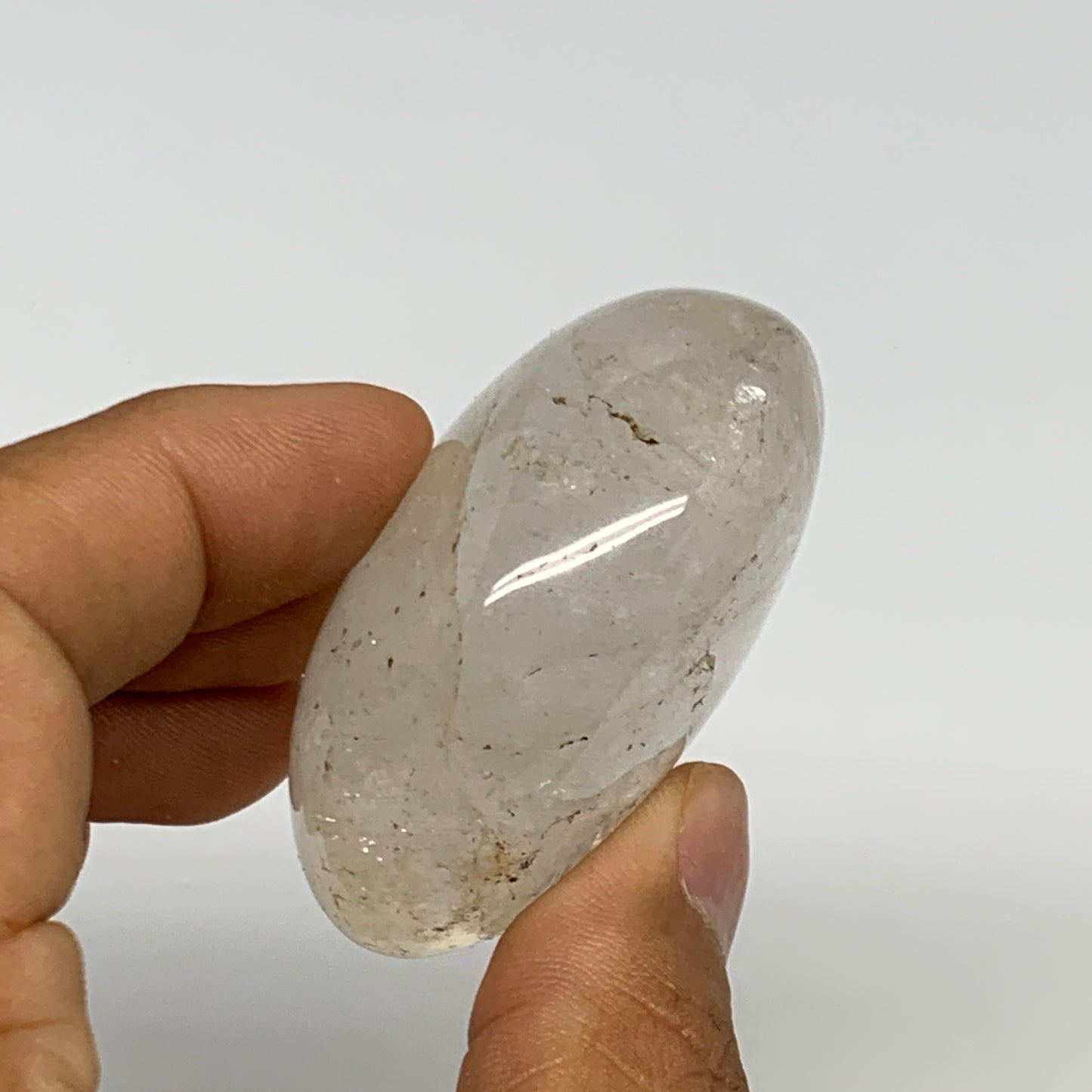90.5g, 2.1"x1.8"x1.1", Natural Quartz Crystal Palm-Stone Polished Reiki, B29008