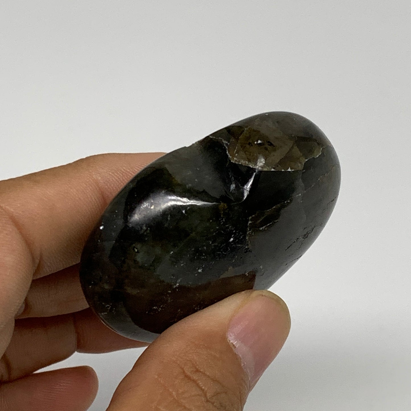 72.2g, 1.9"x2"x0.8", Natural Labradorite Heart Polished Crystal, B35481