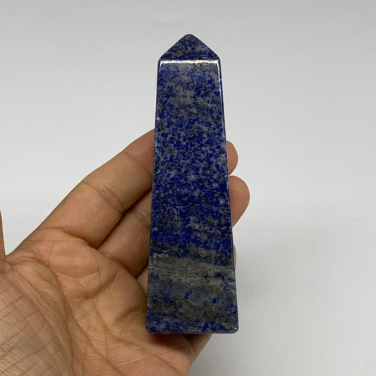 231.3g, 4.2"x1.2"x1.2", Natural Lapis Lazuli Tower Point Obelisk Afghanistan,B30