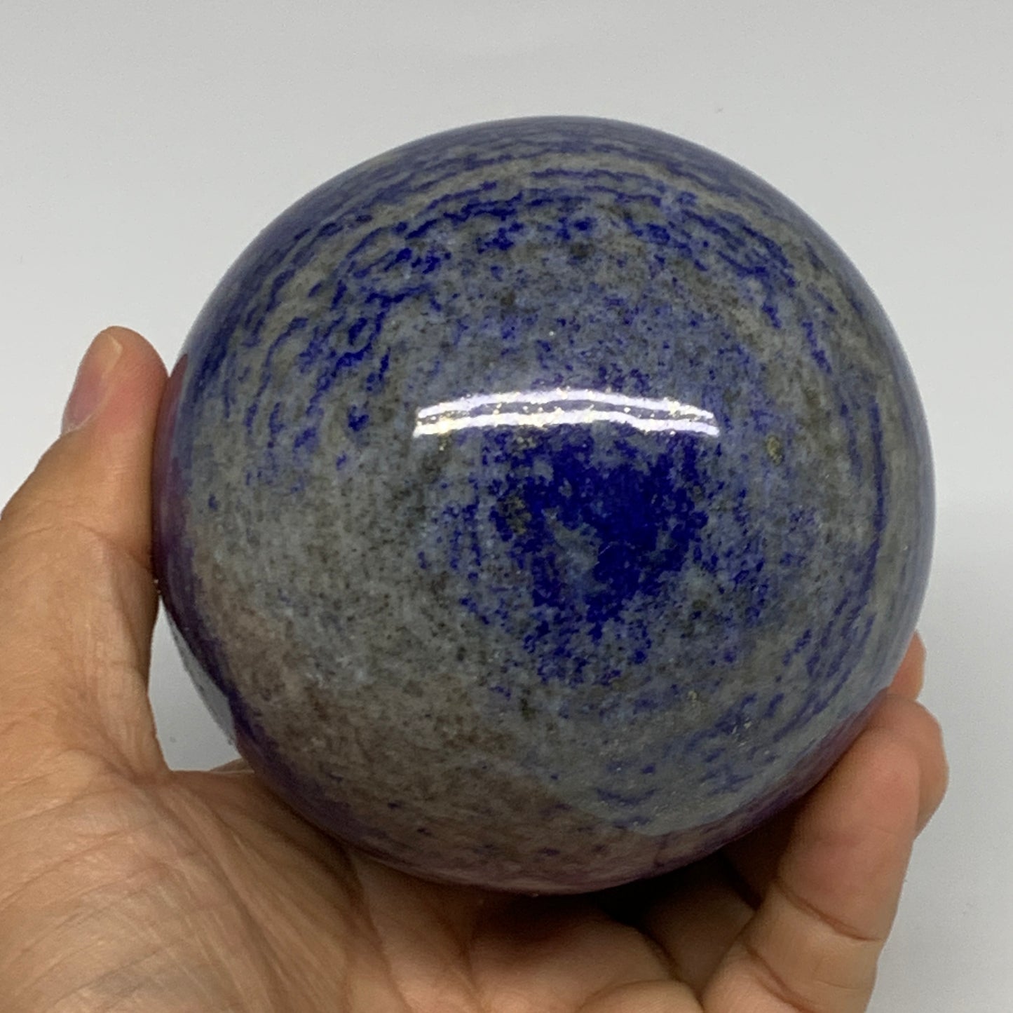 2.32 lbs, 3.4" (85mm), Lapis Lazuli Sphere Ball Gemstone @Afghanistan, B33324