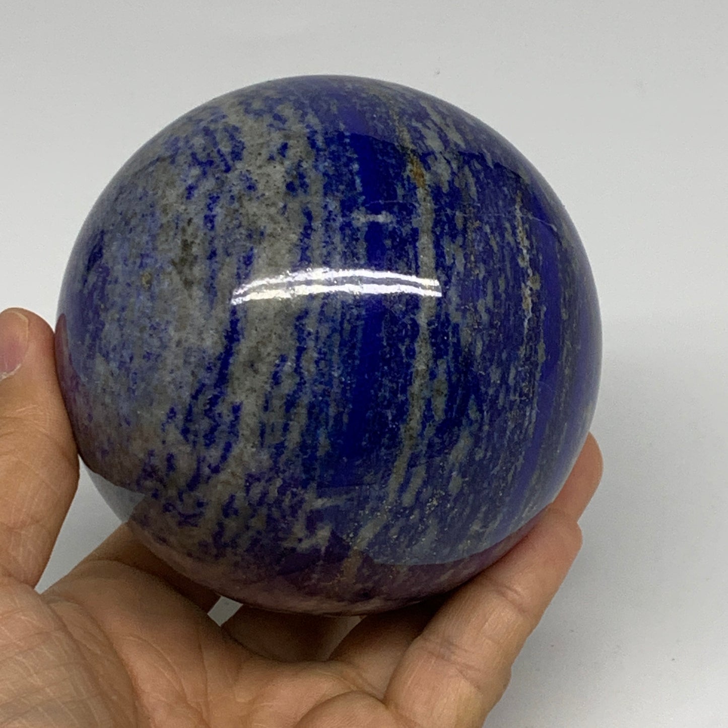 2.32 lbs, 3.4" (85mm), Lapis Lazuli Sphere Ball Gemstone @Afghanistan, B33324