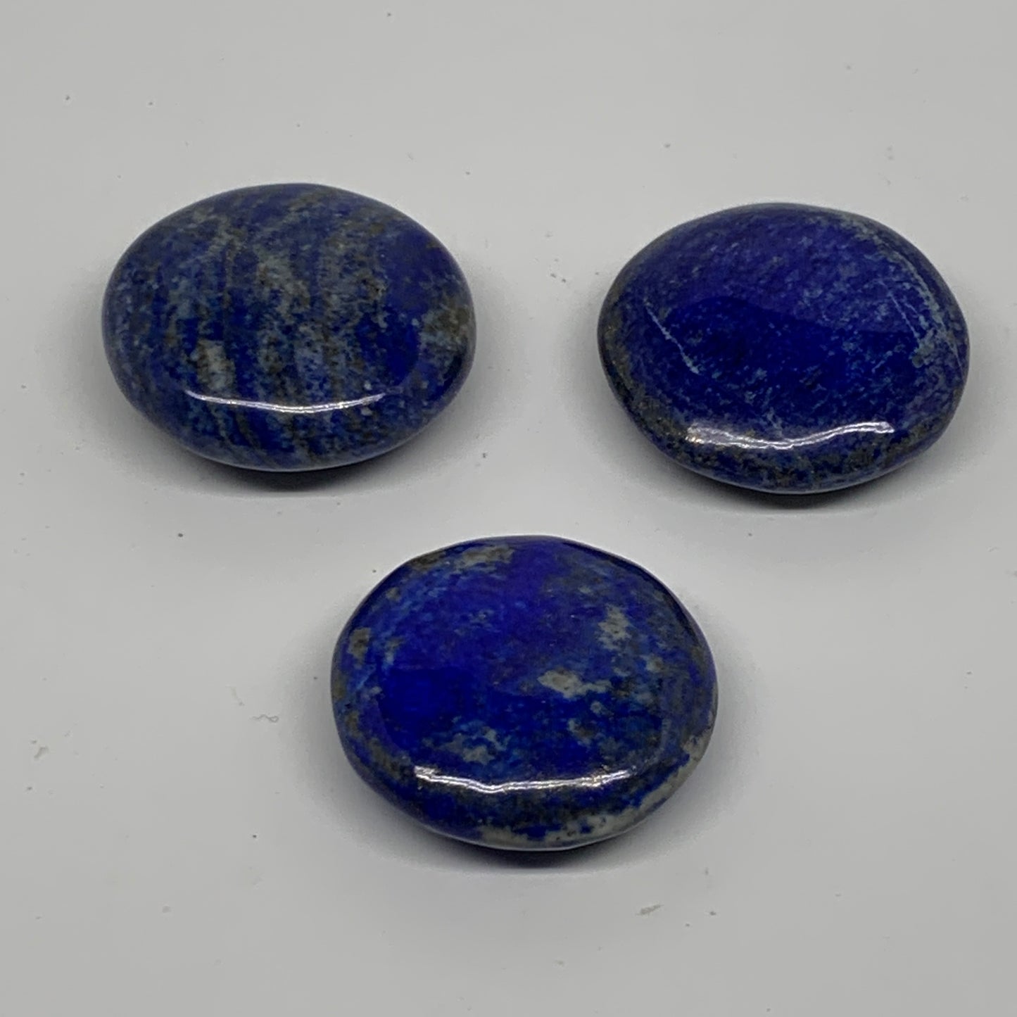 101.6g, 1.5"-1.6", 3pcs, Natural Lapis Lazuli Palm Stone @Afghanistan, B36915