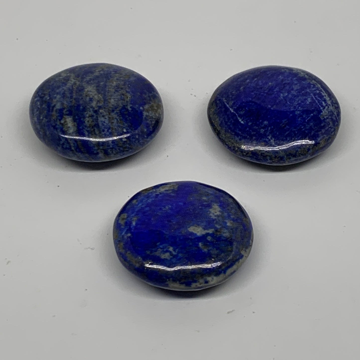 101.6g, 1.5"-1.6", 3pcs, Natural Lapis Lazuli Palm Stone @Afghanistan, B36915