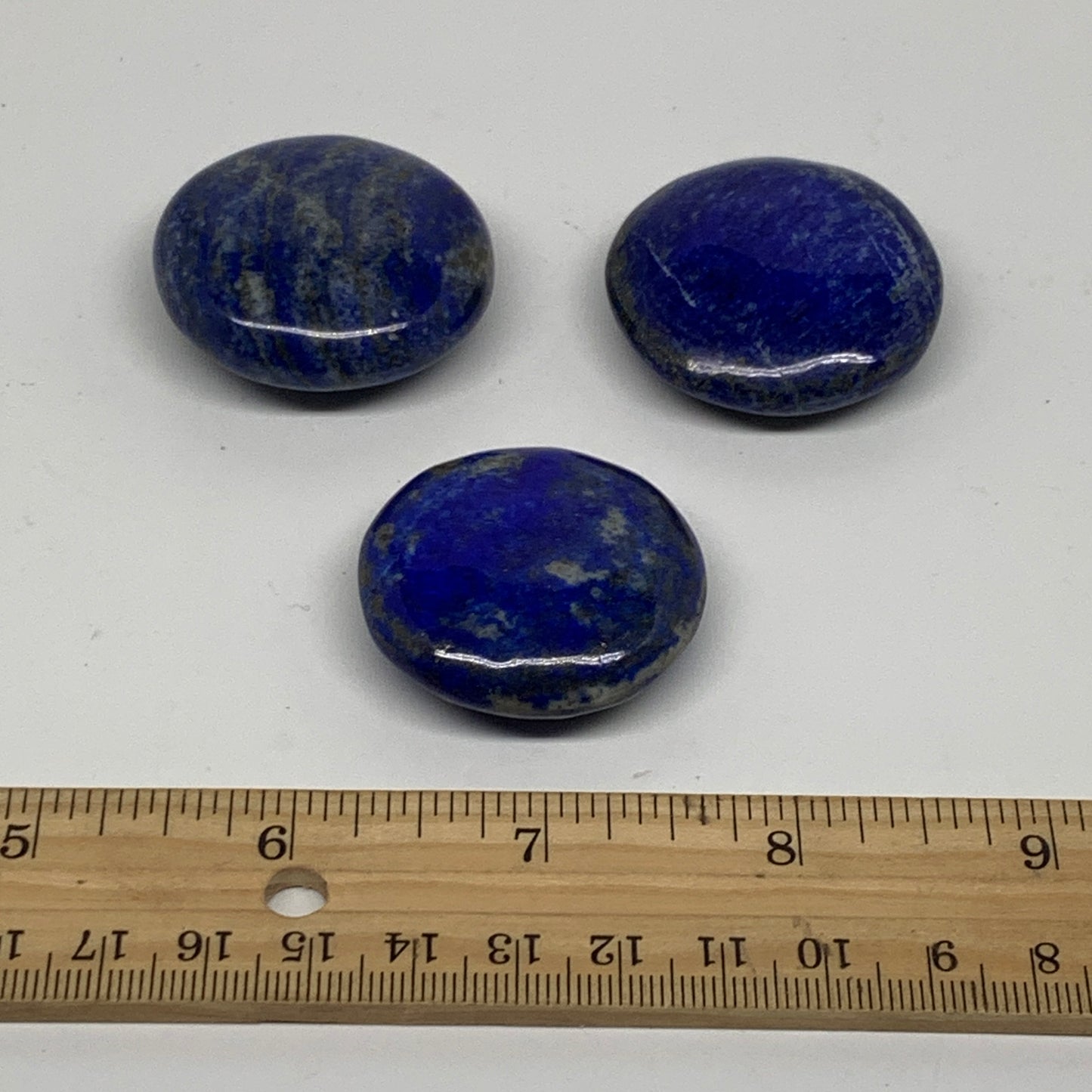 101.6g, 1.5"-1.6", 3pcs, Natural Lapis Lazuli Palm Stone @Afghanistan, B36915