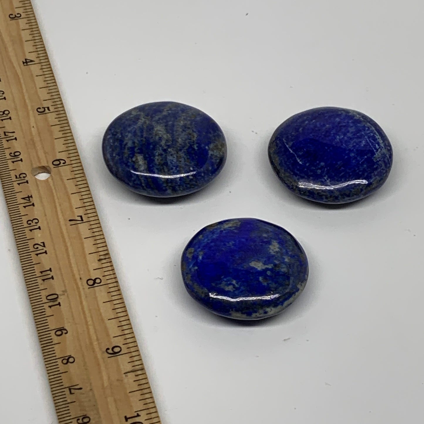 101.6g, 1.5"-1.6", 3pcs, Natural Lapis Lazuli Palm Stone @Afghanistan, B36915