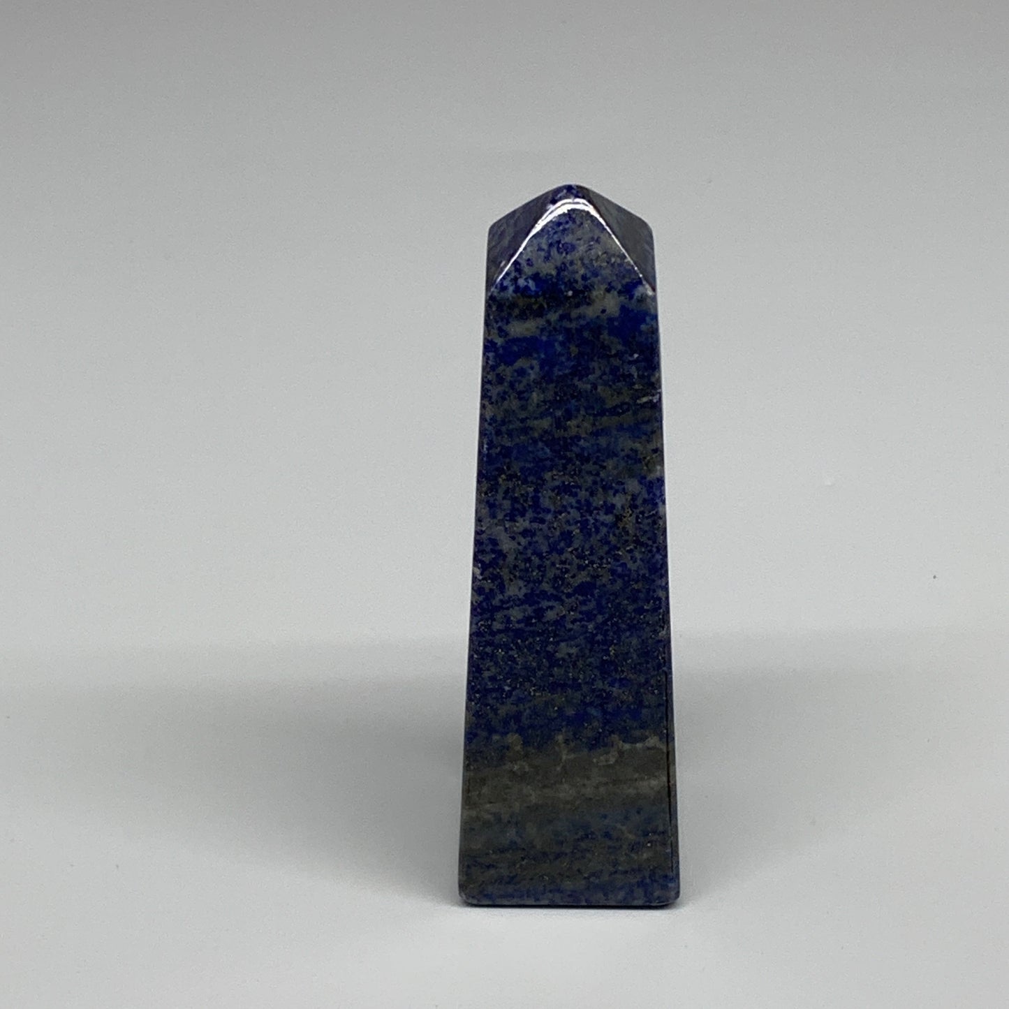 231.3g, 4.2"x1.2"x1.2", Natural Lapis Lazuli Tower Point Obelisk Afghanistan,B30