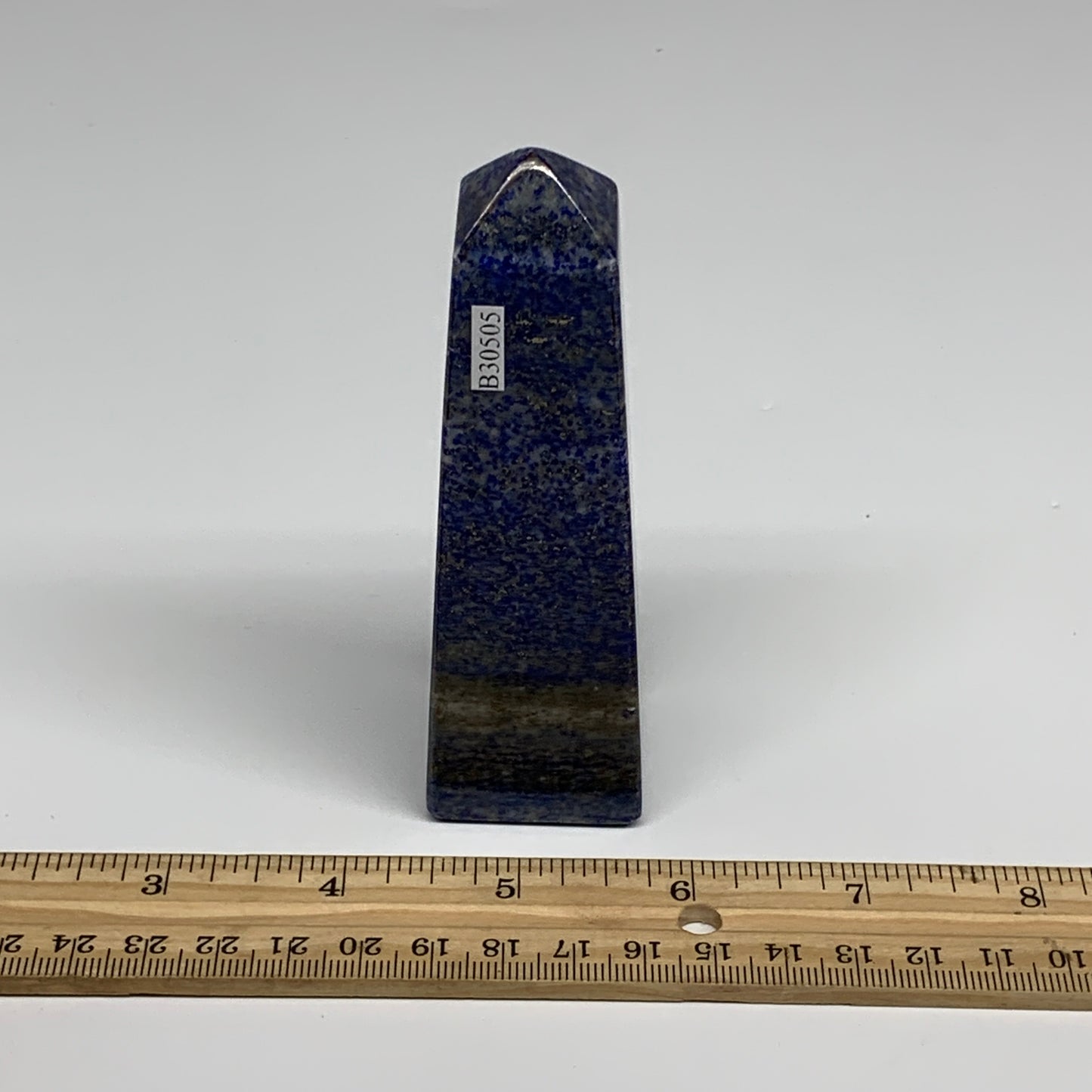 231.3g, 4.2"x1.2"x1.2", Natural Lapis Lazuli Tower Point Obelisk Afghanistan,B30