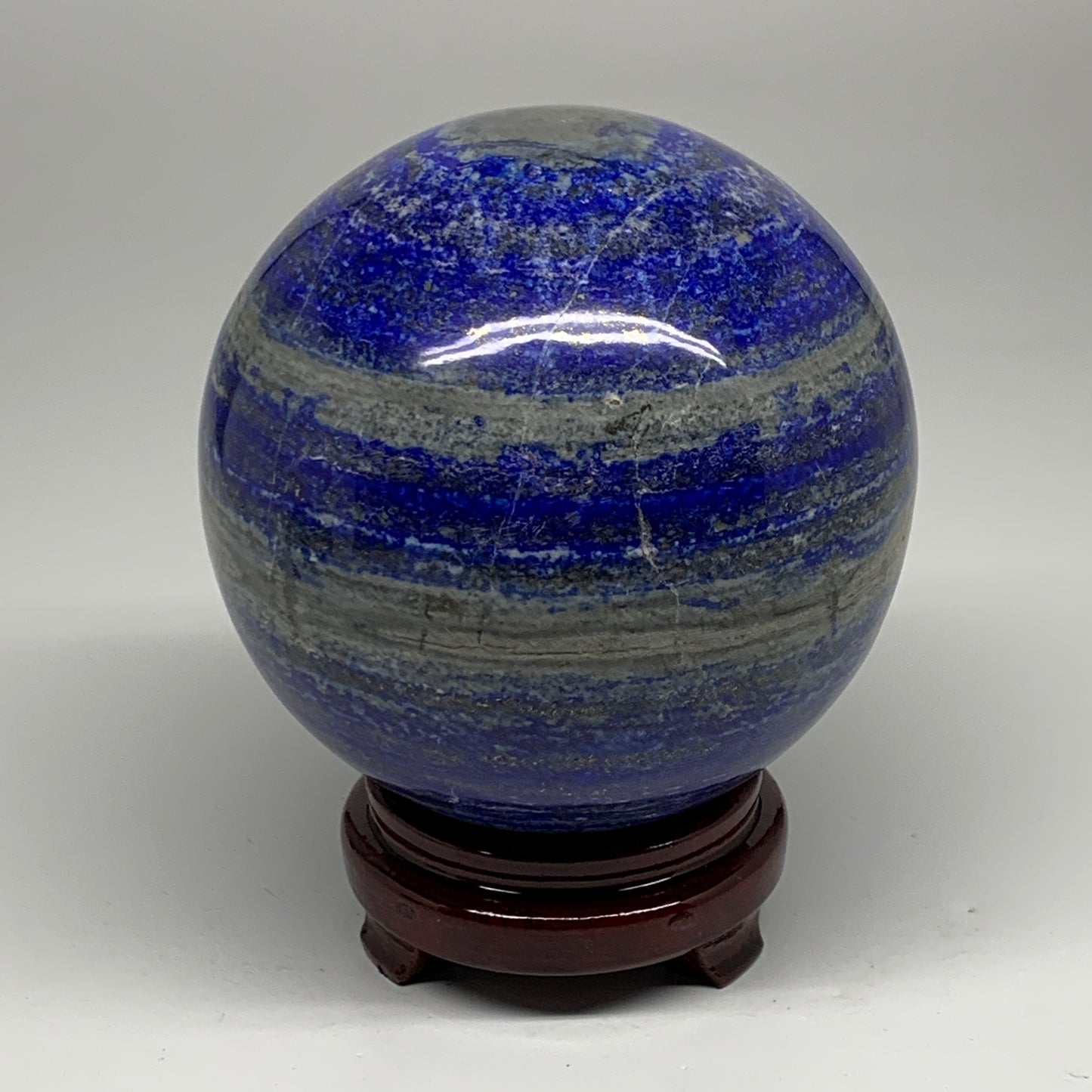 9.73 lbs, 5.3" (135mm), Lapis Lazuli Sphere Ball Gemstone @Afghanistan, B33325