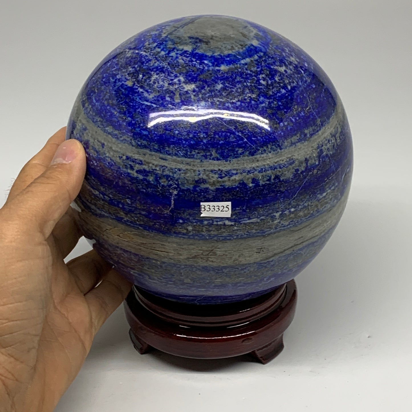 9.73 lbs, 5.3" (135mm), Lapis Lazuli Sphere Ball Gemstone @Afghanistan, B33325