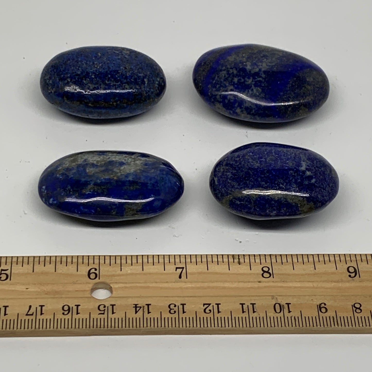 145.6g, 1.6"-1.8", 4pcs, Natural Lapis Lazuli Palm Stone @Afghanistan, B36916