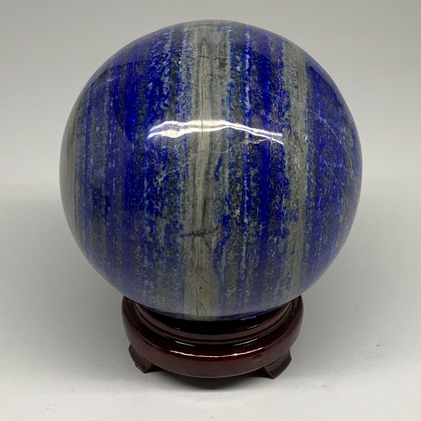 9.73 lbs, 5.3" (135mm), Lapis Lazuli Sphere Ball Gemstone @Afghanistan, B33325