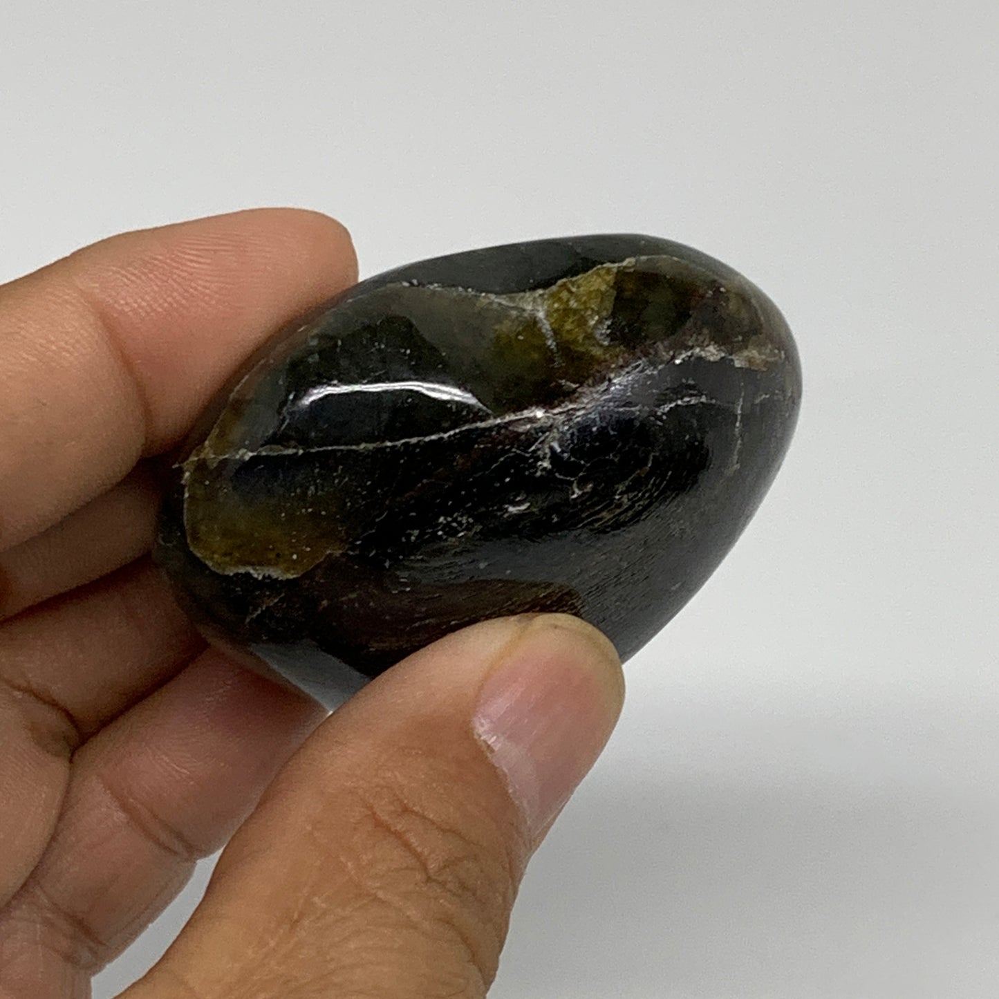 97.1g, 1.9"x2.1"x1", Natural Labradorite Heart Polished Crystal, B35483