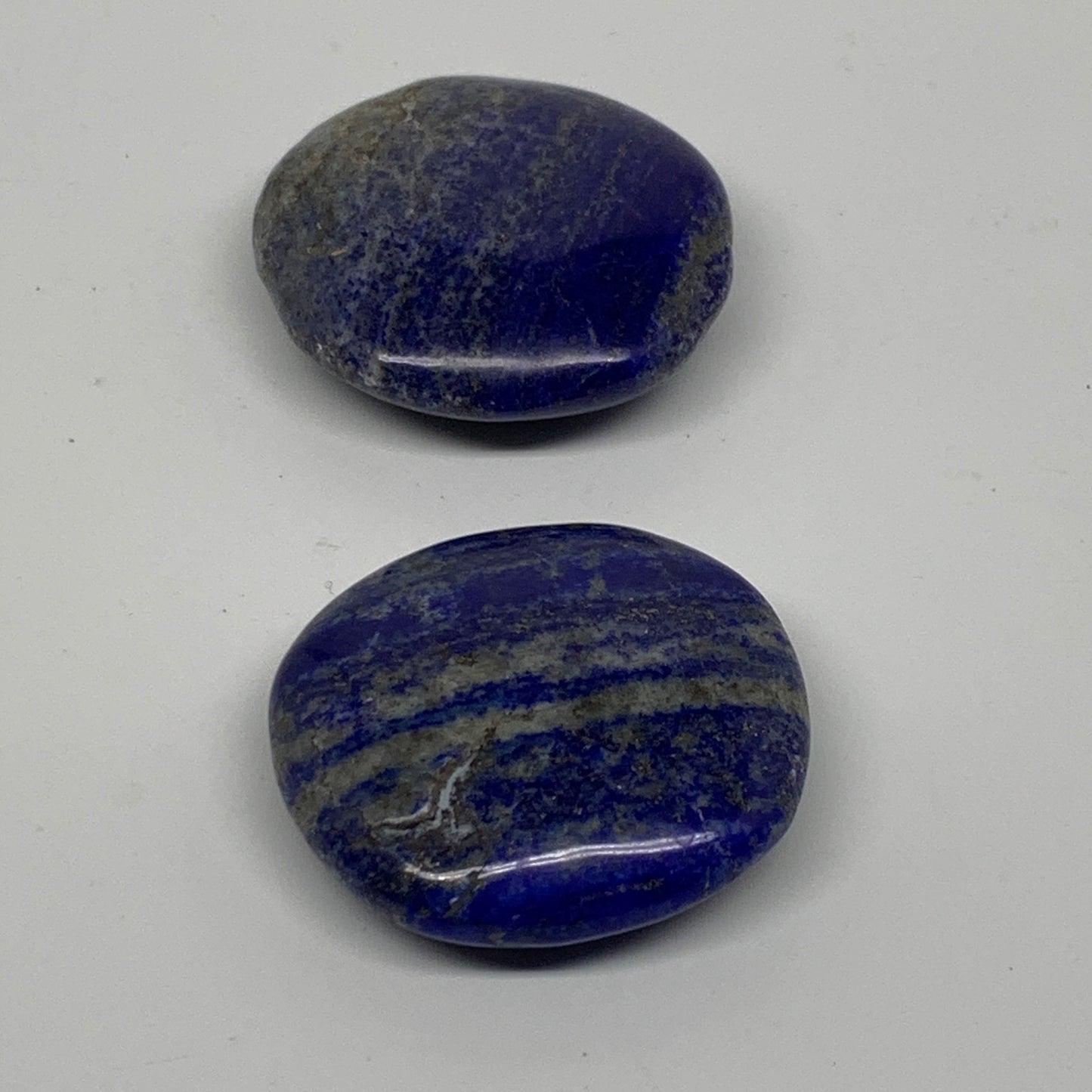 105.9g, 1.8"-1.9", 2pcs, Natural Lapis Lazuli Palm Stone @Afghanistan, B36917