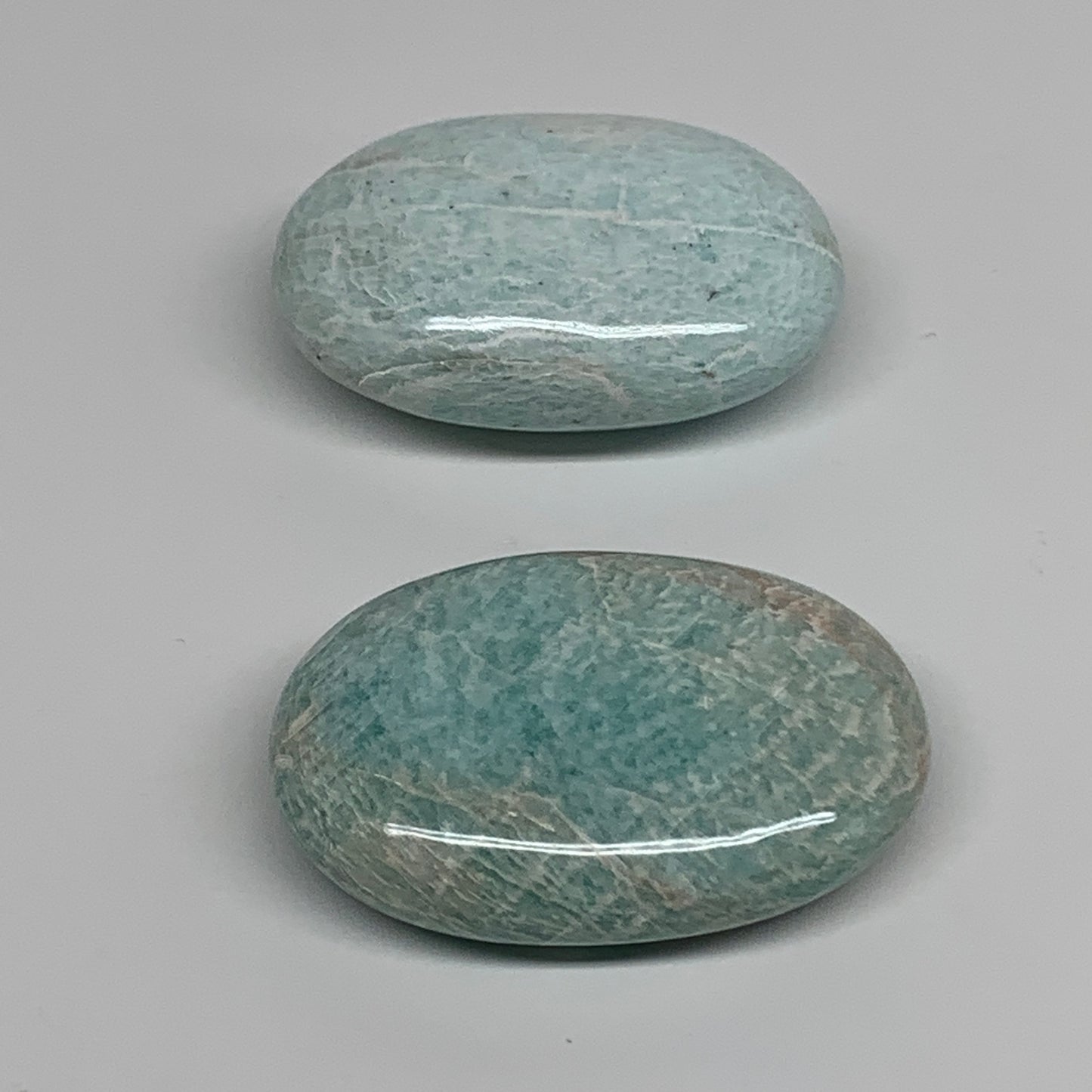 176.2g, 2.4"-2.5", 2pcs, Natural Amazonite Palm-Stone Tumbled Polished, B34713