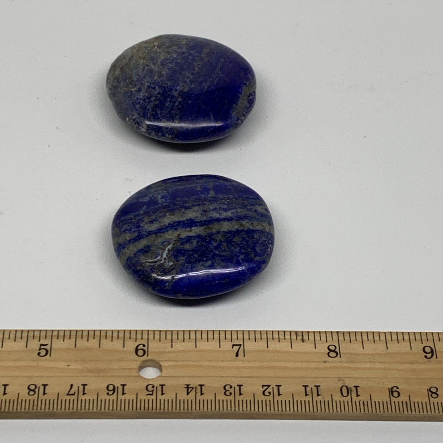 105.9g, 1.8"-1.9", 2pcs, Natural Lapis Lazuli Palm Stone @Afghanistan, B36917