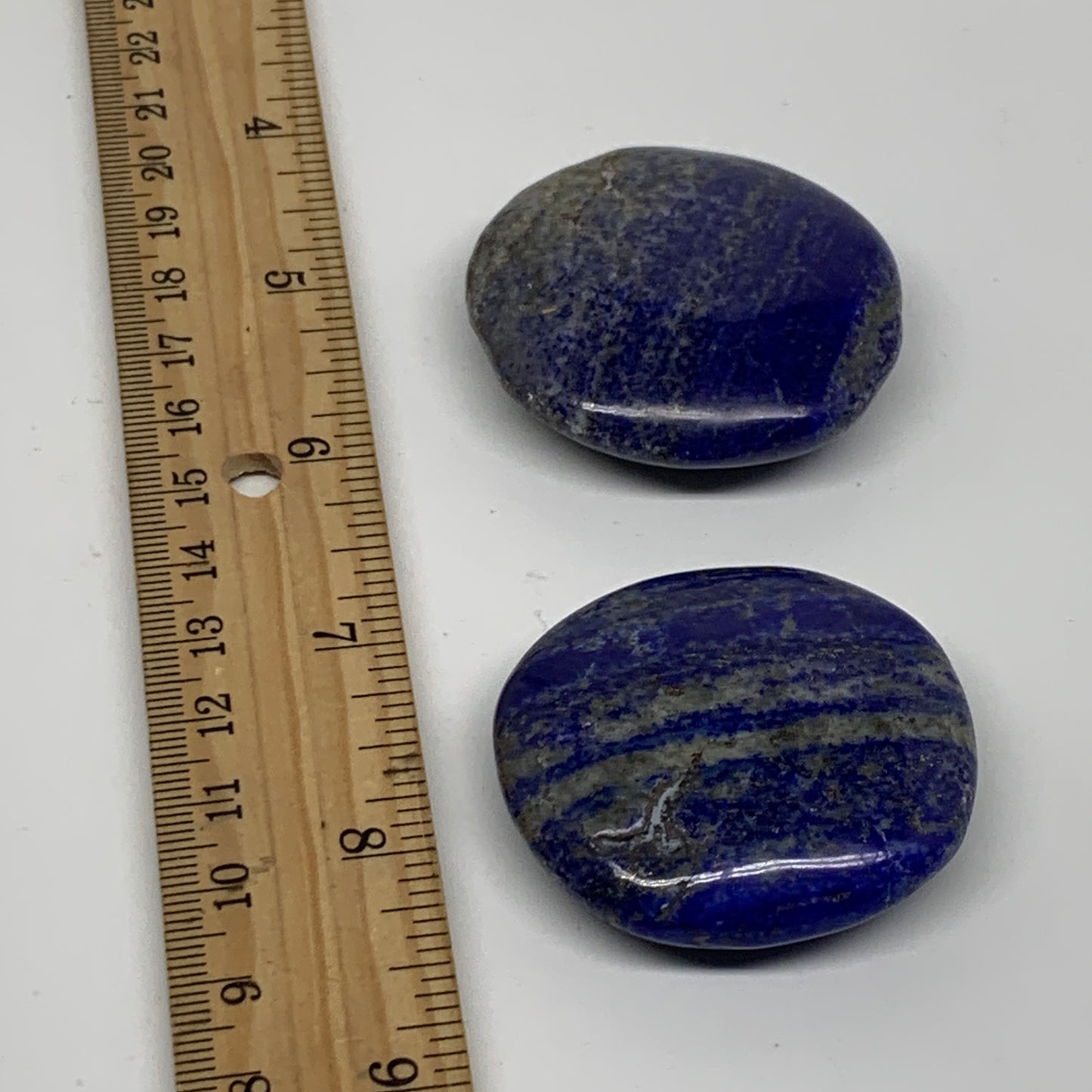 105.9g, 1.8"-1.9", 2pcs, Natural Lapis Lazuli Palm Stone @Afghanistan, B36917