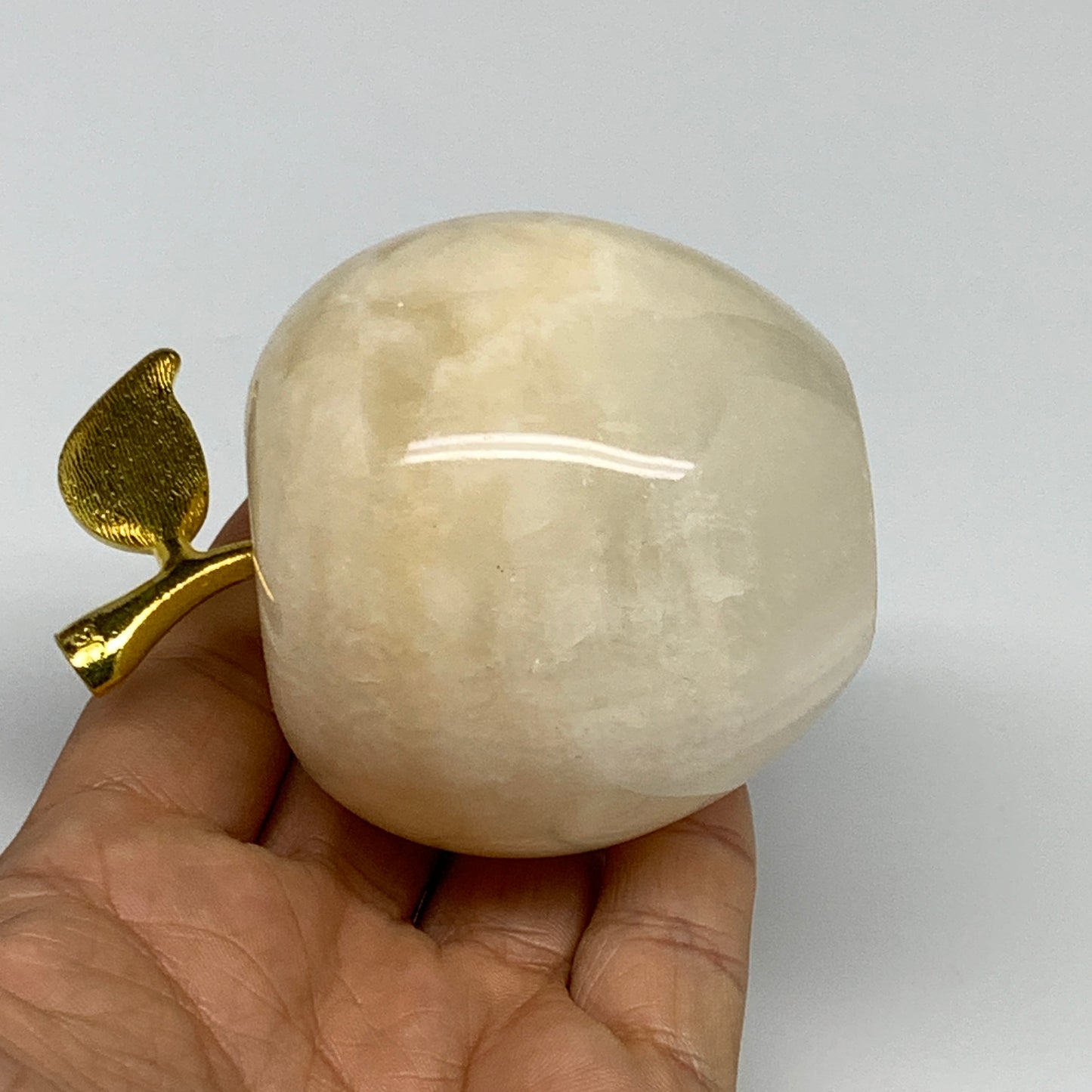 359.9g, 2.3"x2.4" Natural Green Onyx Apple Gemstone from Afghanistan, B31986
