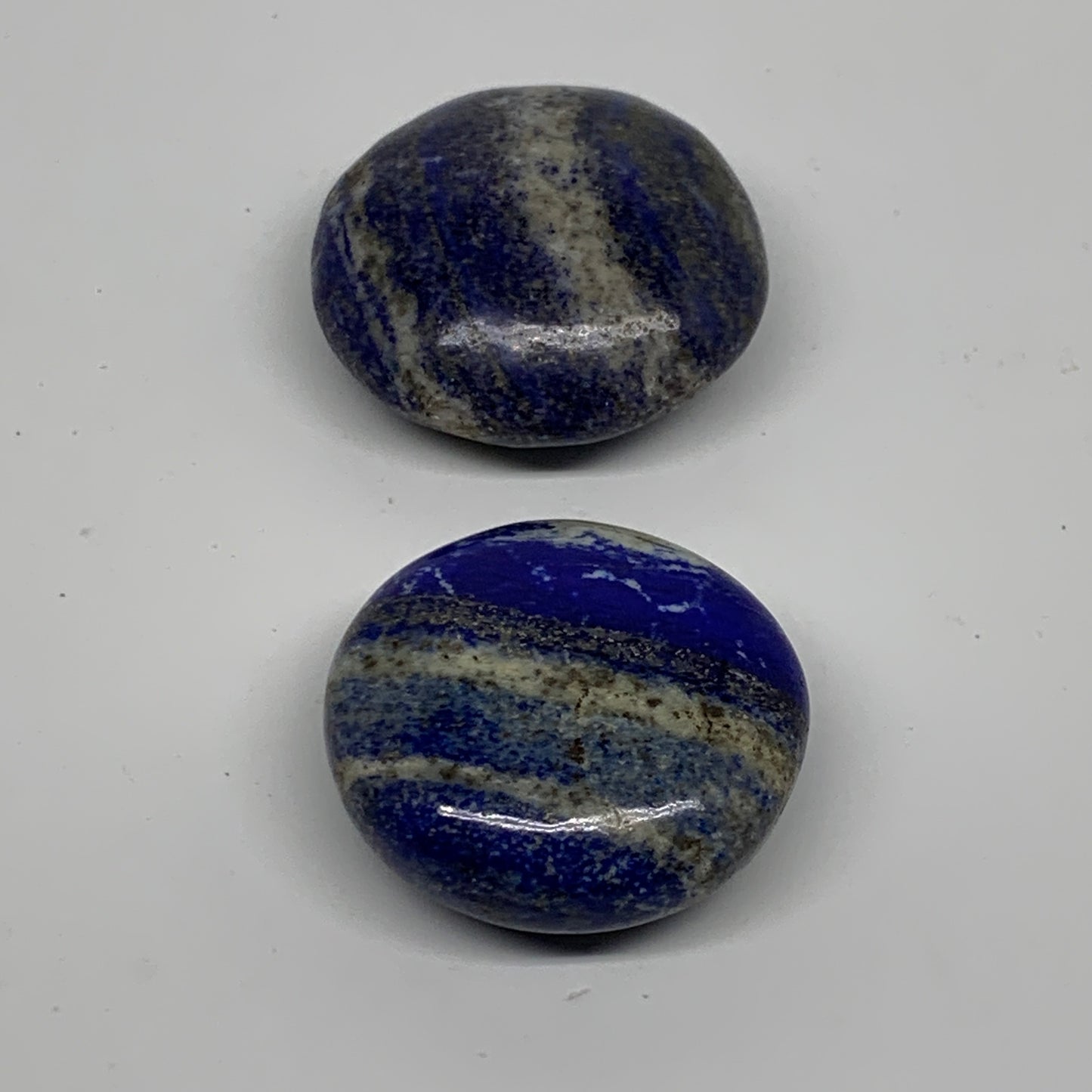 125.8g, 1.7"-1.8", 2pcs, Natural Lapis Lazuli Palm Stone @Afghanistan, B36920