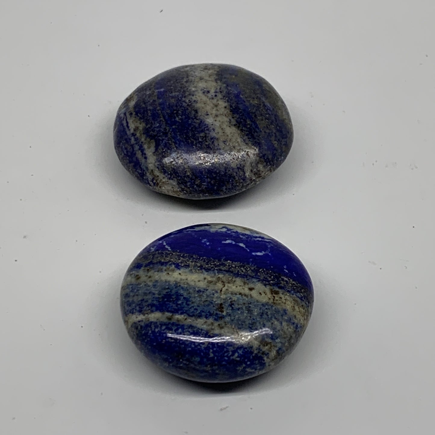 125.8g, 1.7"-1.8", 2pcs, Natural Lapis Lazuli Palm Stone @Afghanistan, B36920