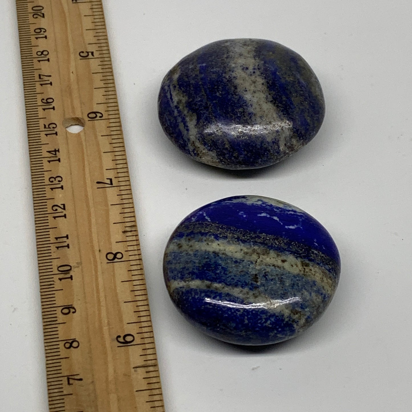 125.8g, 1.7"-1.8", 2pcs, Natural Lapis Lazuli Palm Stone @Afghanistan, B36920