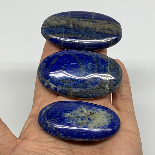 154.2g, 2.2"-2.5", 3pcs, Natural Lapis Lazuli Palm Stone @Afghanistan, B36921