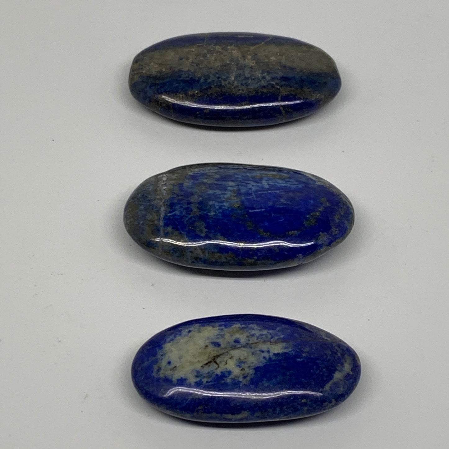 154.2g, 2.2"-2.5", 3pcs, Natural Lapis Lazuli Palm Stone @Afghanistan, B36921