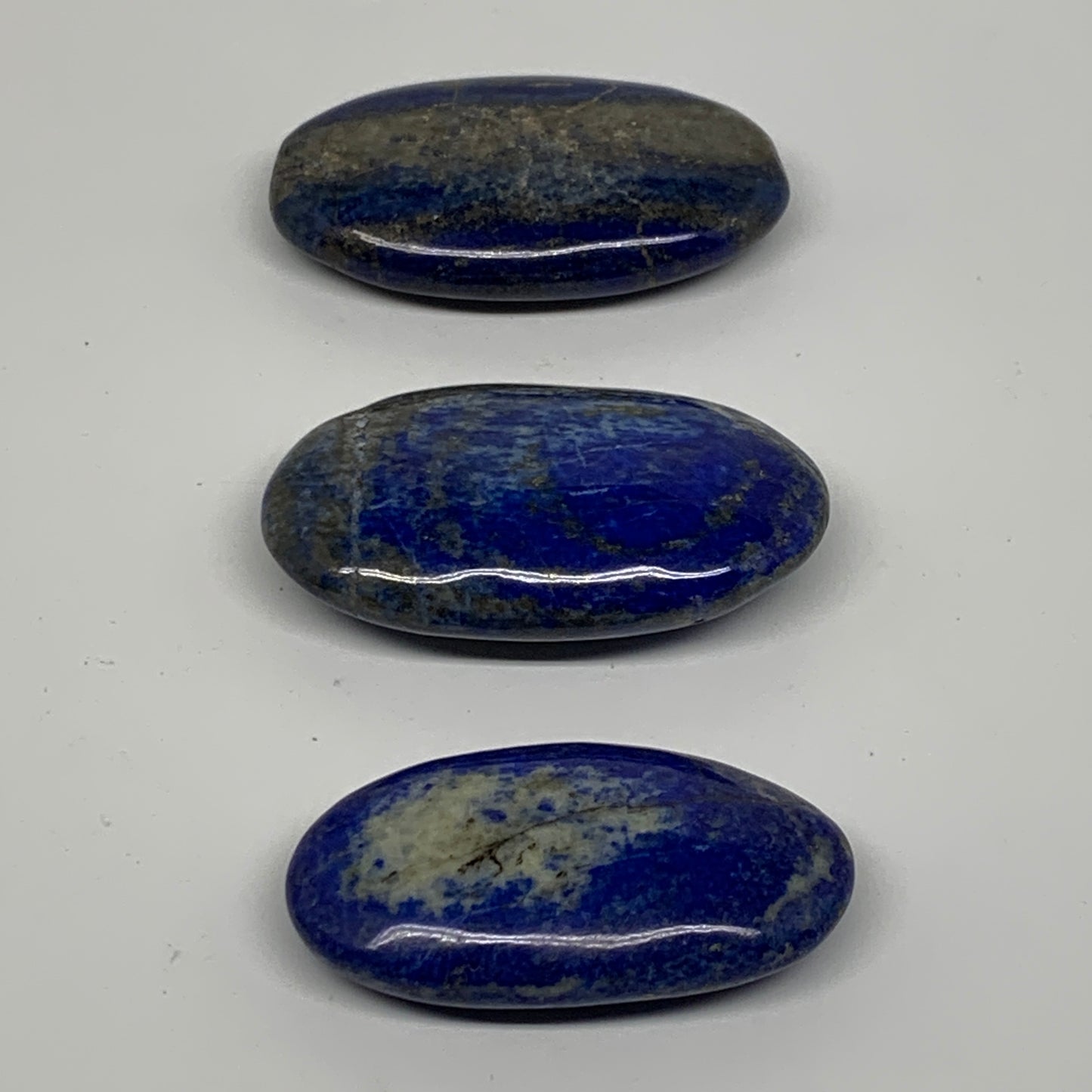 154.2g, 2.2"-2.5", 3pcs, Natural Lapis Lazuli Palm Stone @Afghanistan, B36921