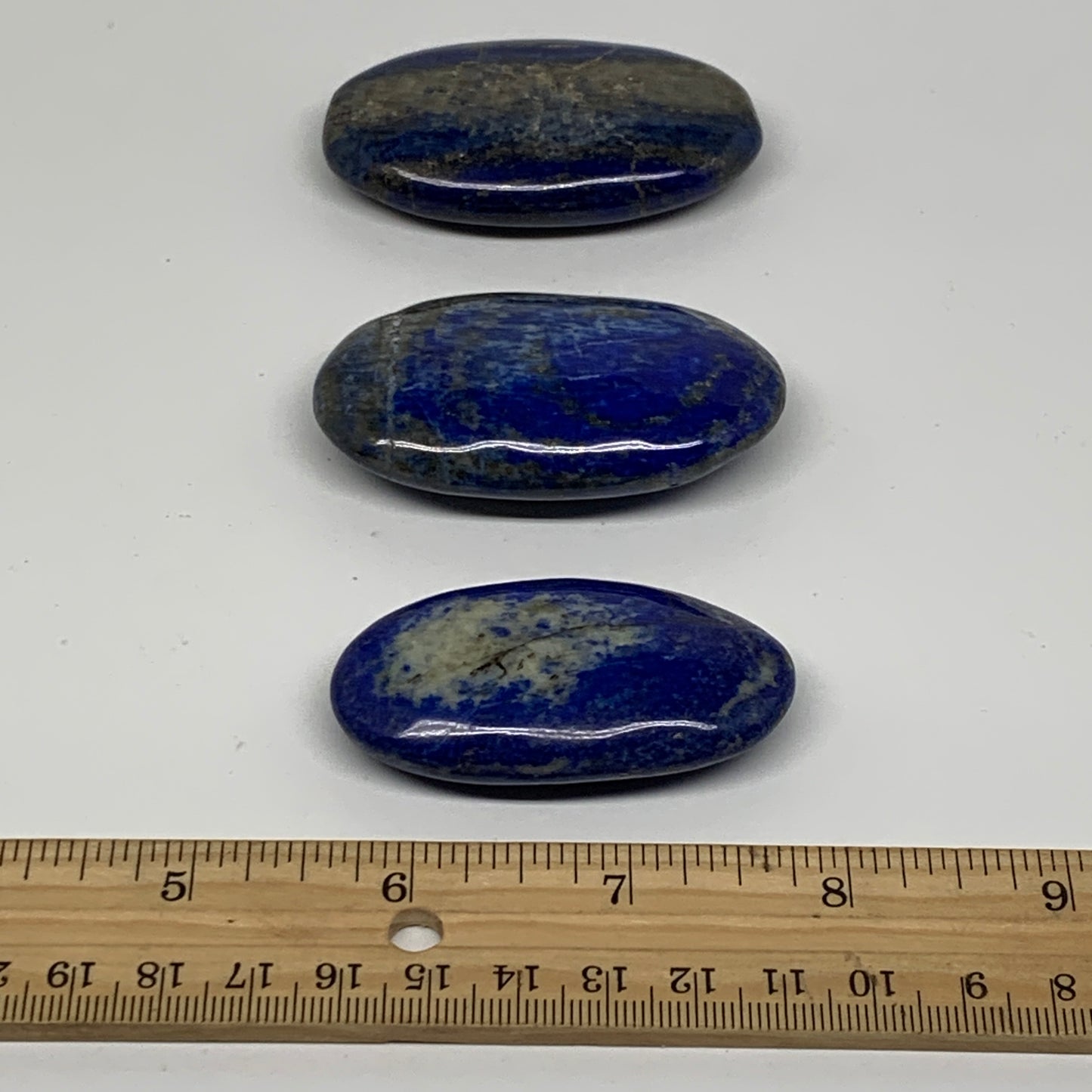 154.2g, 2.2"-2.5", 3pcs, Natural Lapis Lazuli Palm Stone @Afghanistan, B36921