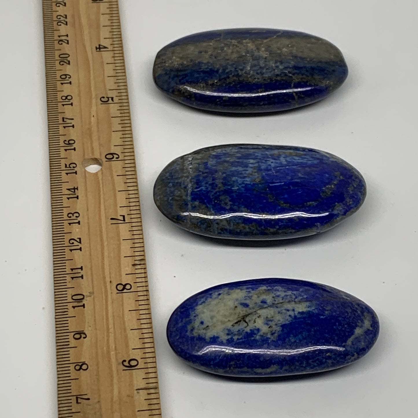 154.2g, 2.2"-2.5", 3pcs, Natural Lapis Lazuli Palm Stone @Afghanistan, B36921