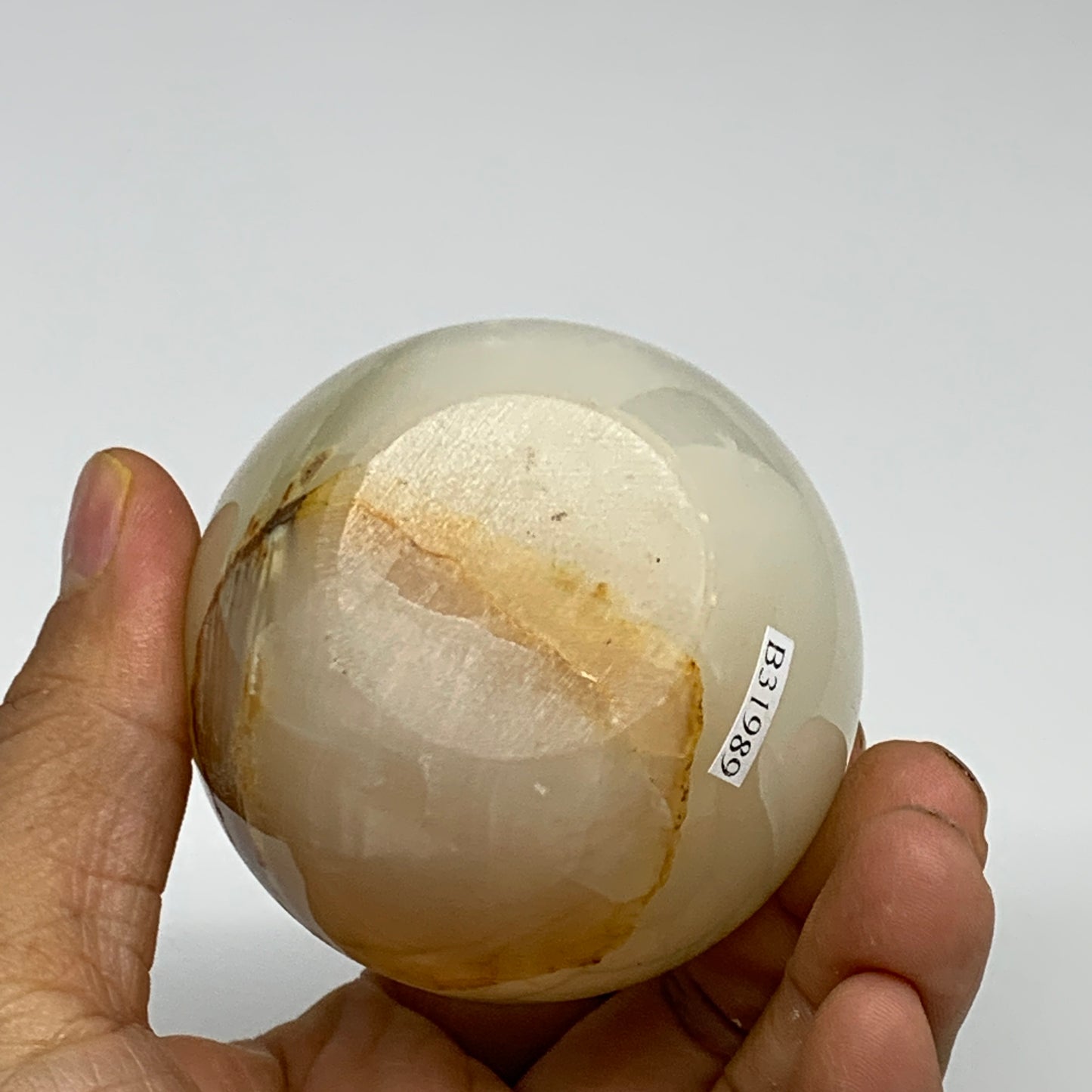 375g, 2.3"x2.4" Natural Green Onyx Apple Gemstone from Afghanistan, B31989