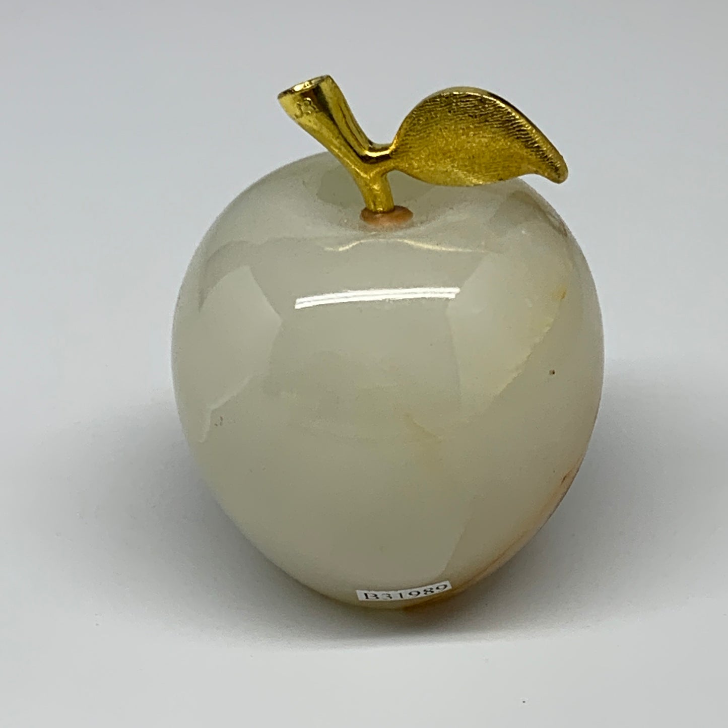 375g, 2.3"x2.4" Natural Green Onyx Apple Gemstone from Afghanistan, B31989