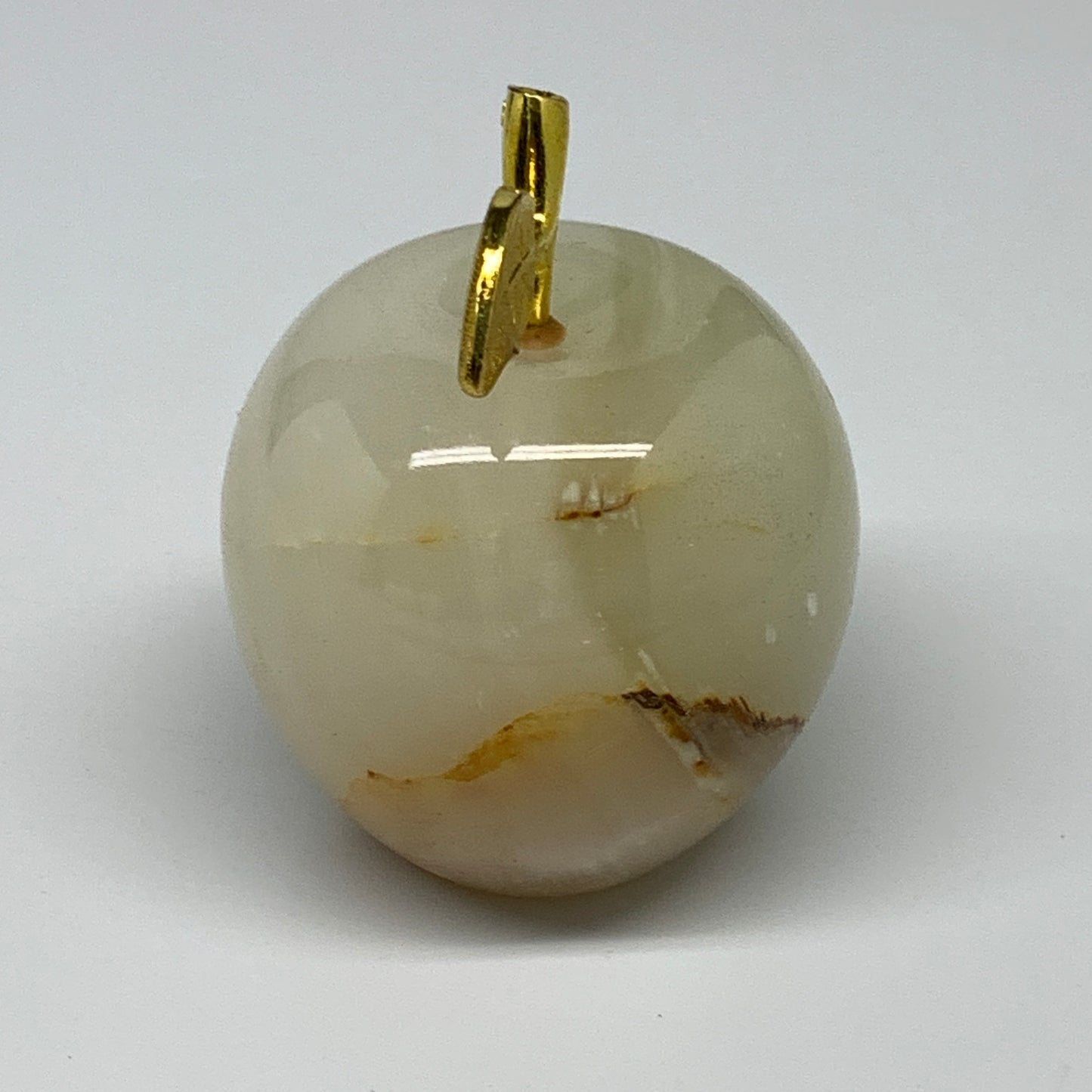 375g, 2.3"x2.4" Natural Green Onyx Apple Gemstone from Afghanistan, B31989