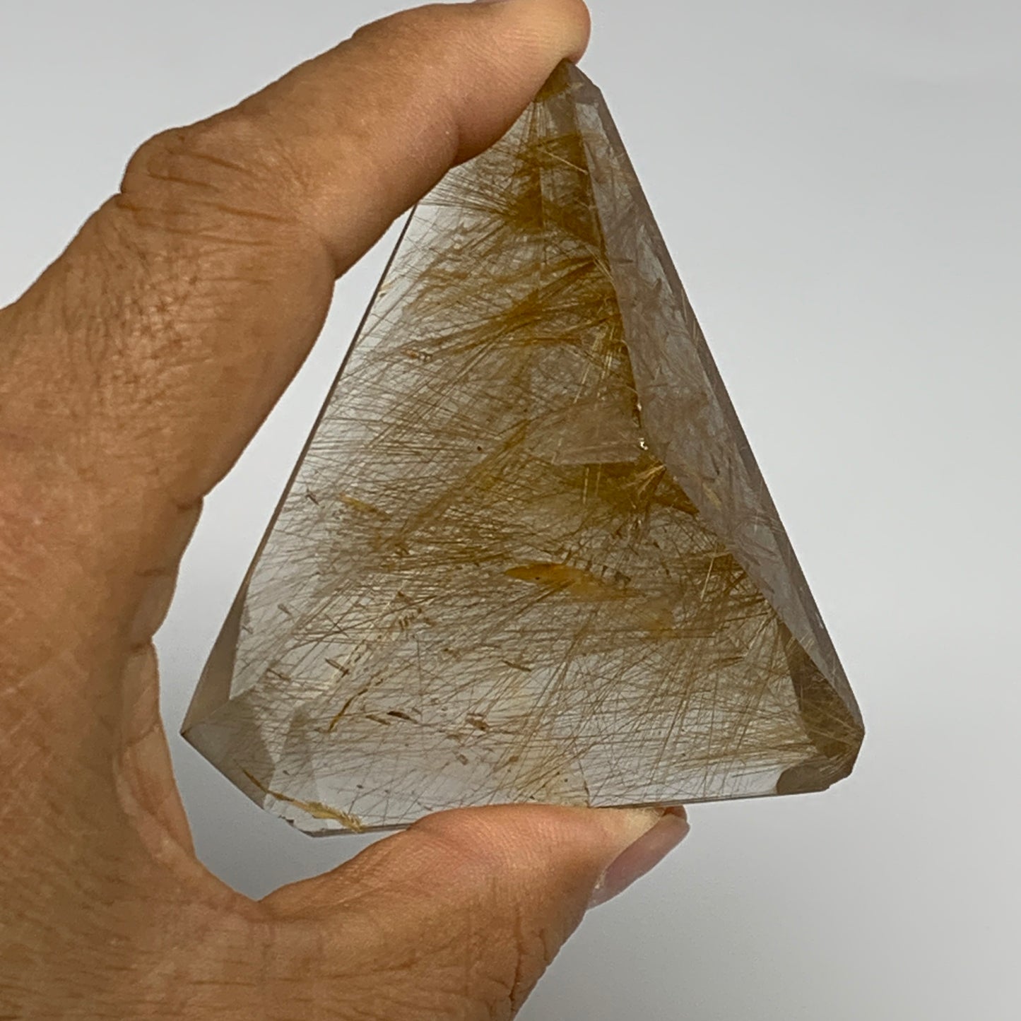 115.4g, 2.7"x2.5"x1.2", Natural Golden Rutile Quartz Crystal Chunk from Brazil,B