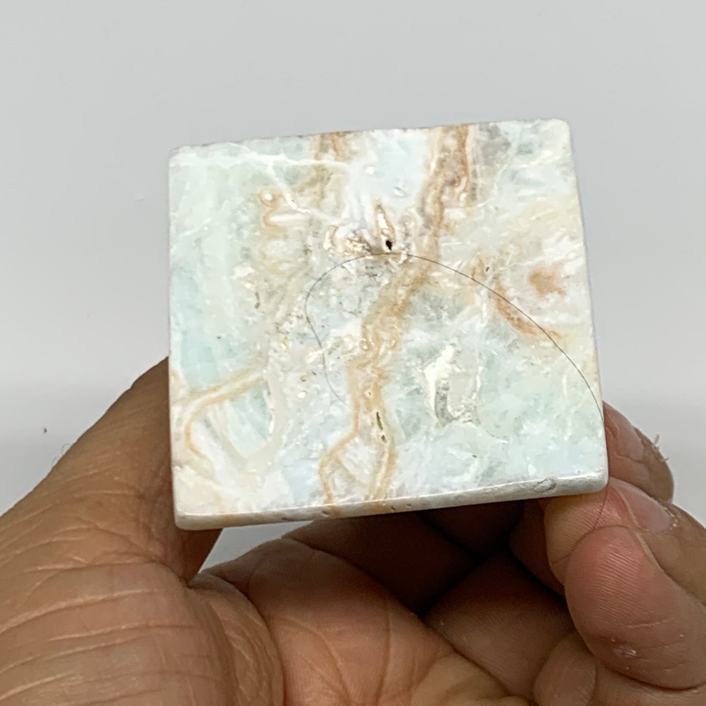 142.6g, 2.2"x1.9"x1.9", Caribbean Calcite Pyramid Gemstone, Crystal, B29792