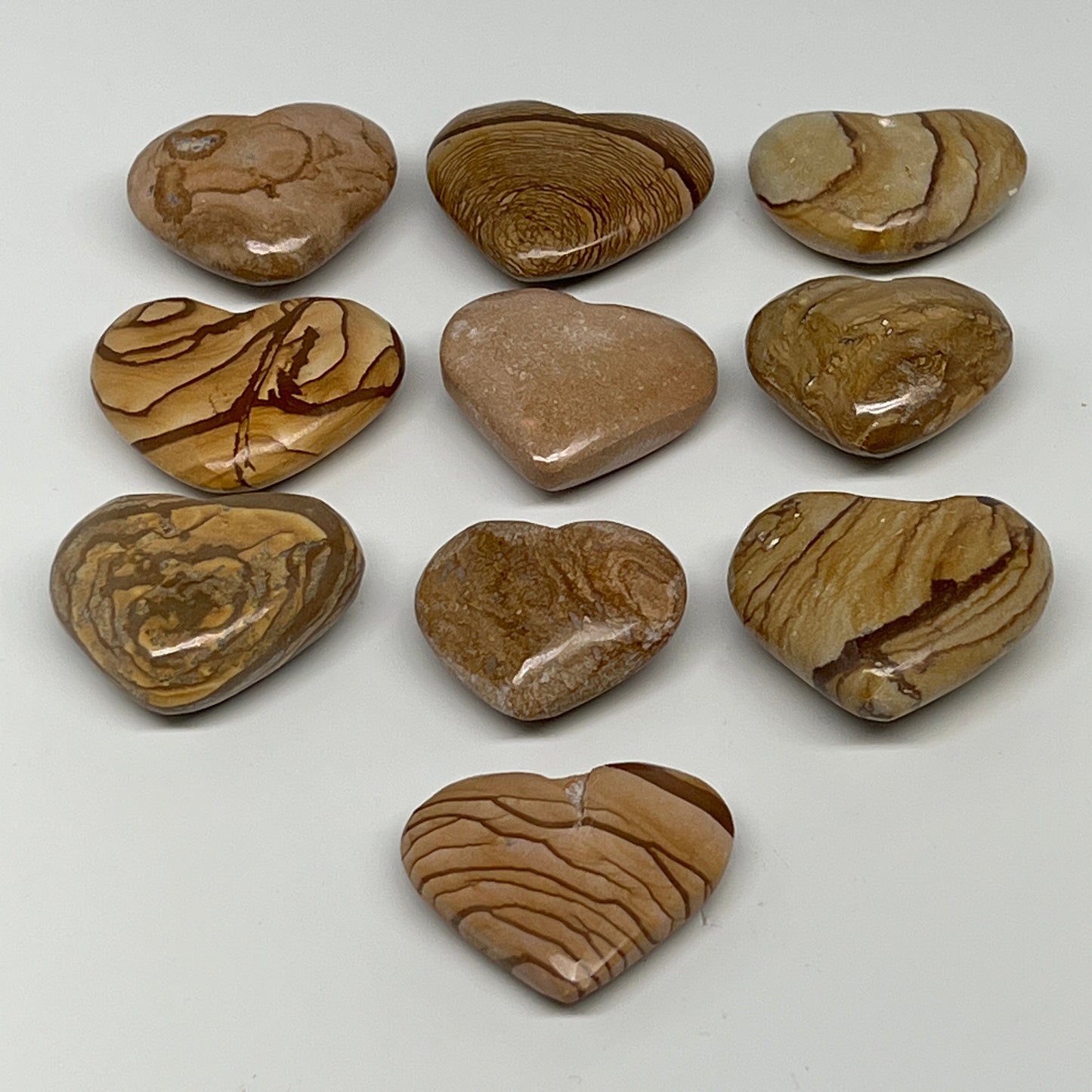 355g, 10 pcs, 1.3"- 1.6", Picture Jaspers Hearts from Morocco, B20091