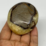 122.3g, 2.6"x2.3"x0.9", Septarian Nodule Palm-Stone Polished Reiki, B28220