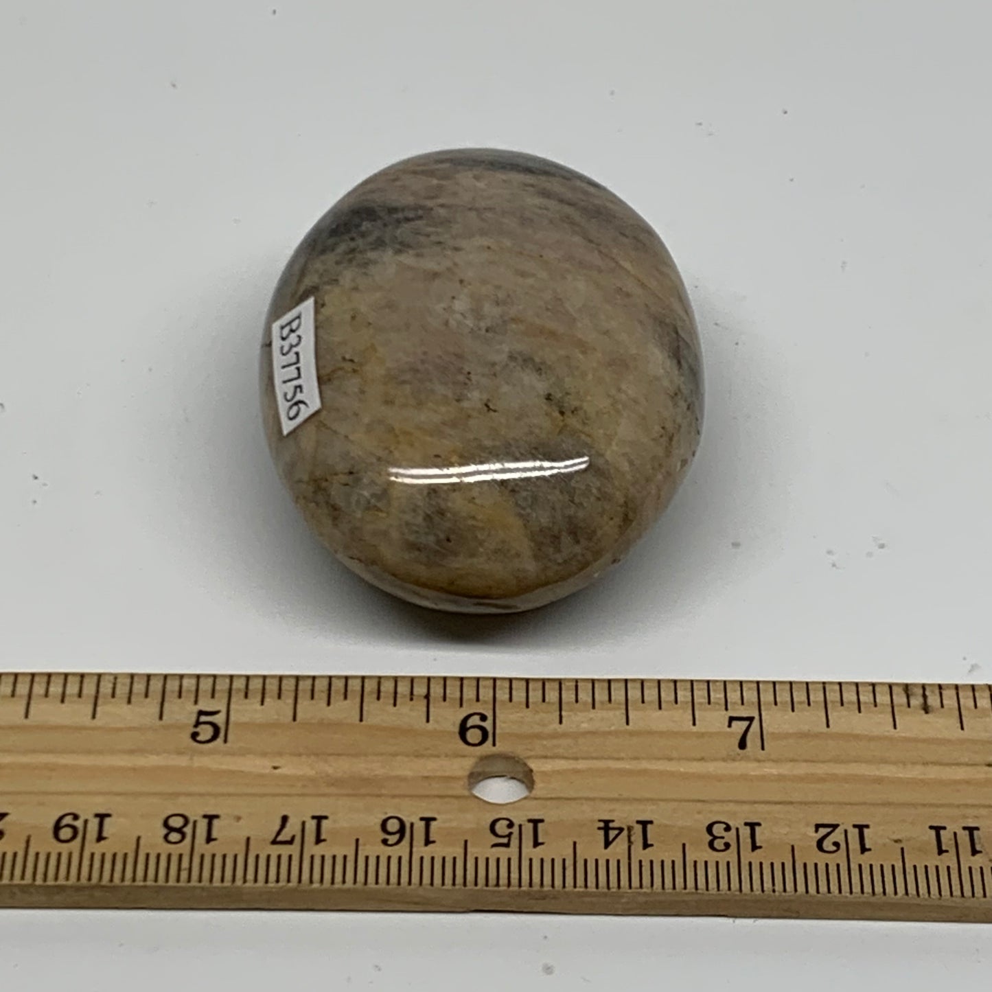 102.9g, 2.3"x1.8"x1.1",  Black Moonstone Crystal Palm-Stone Polished, B37756