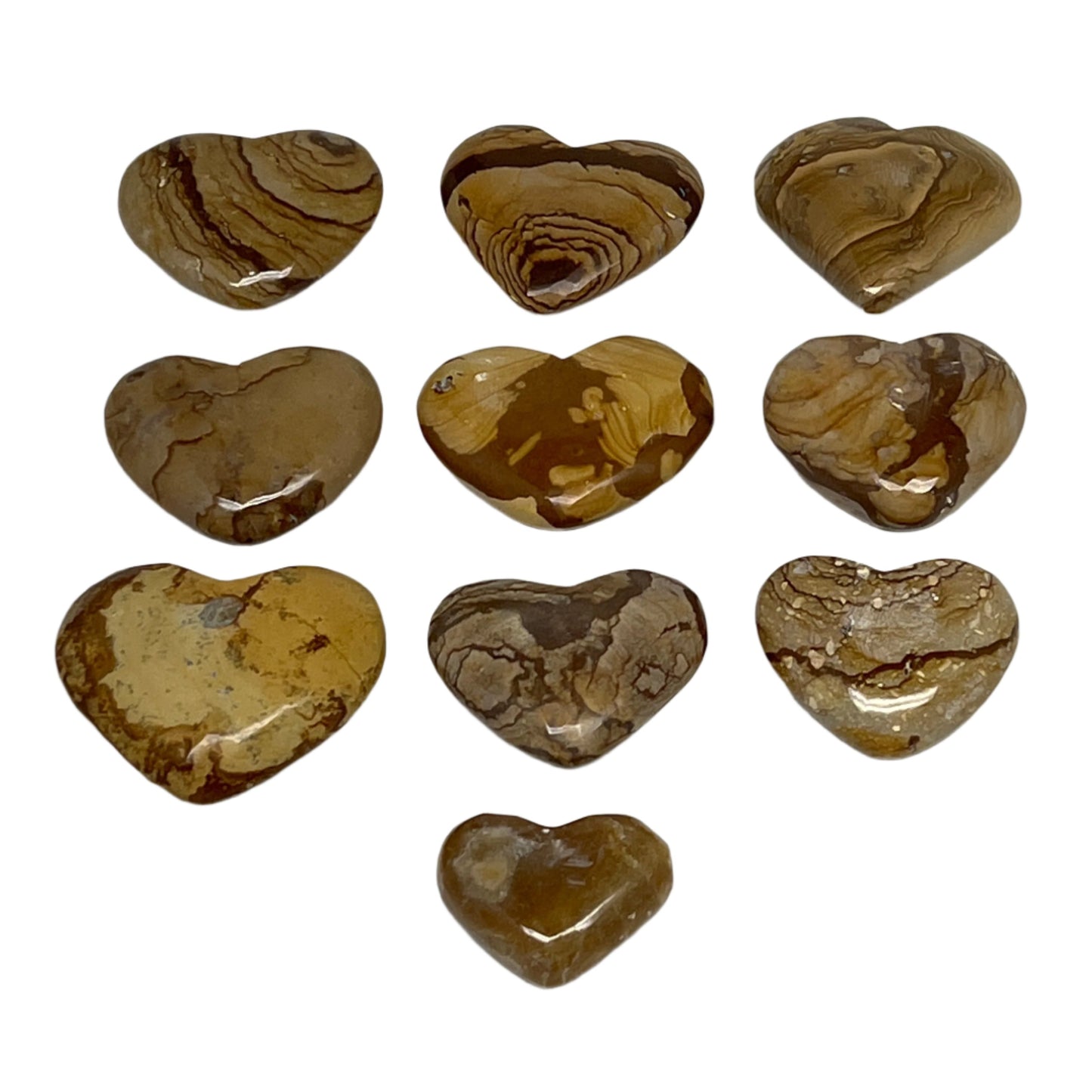 370g, 10 pcs, 1.1"- 1.7", Picture Jaspers Hearts from Morocco, B20093