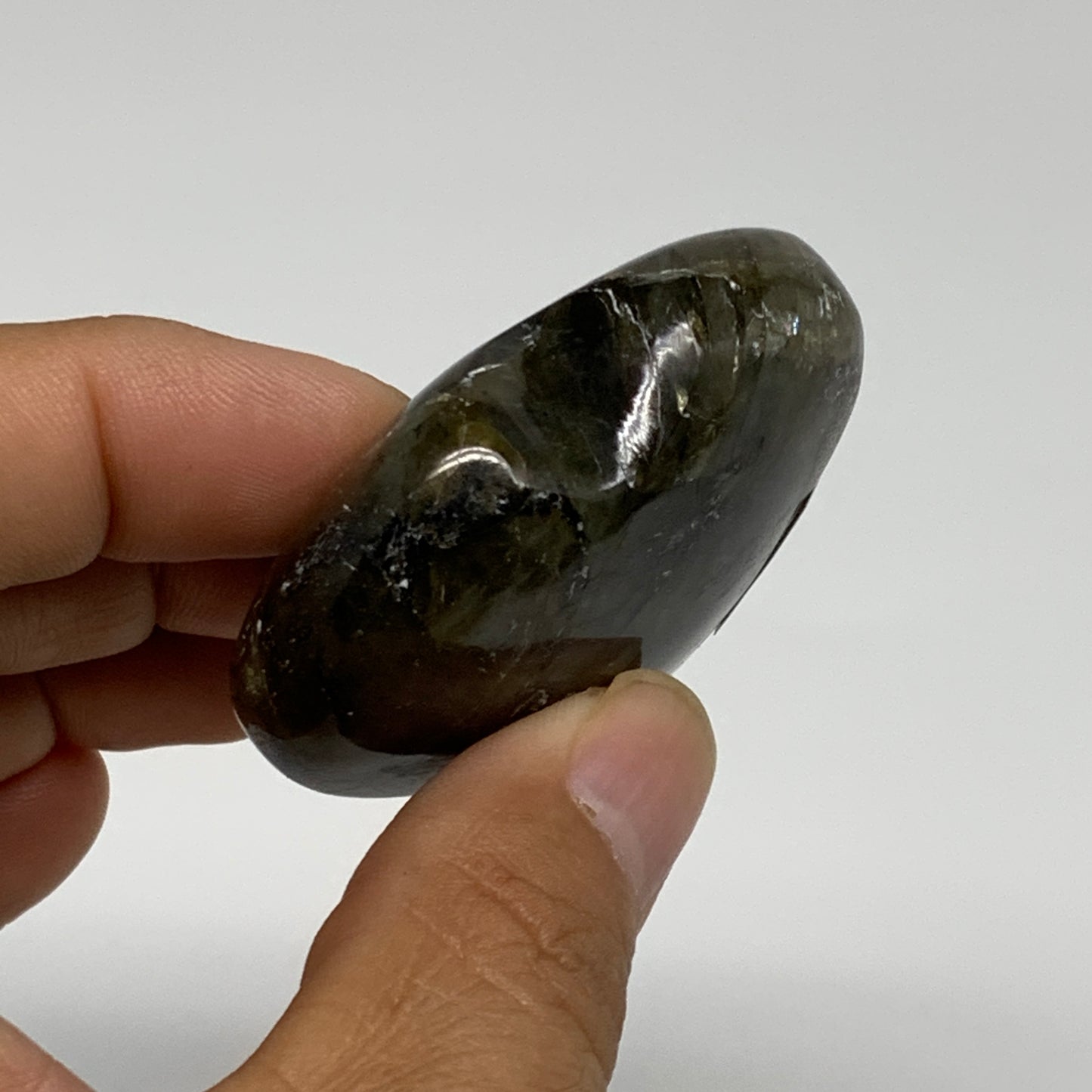 71.8g, 1.9"x2"x0.8", Natural Labradorite Heart Polished Crystal, B35490