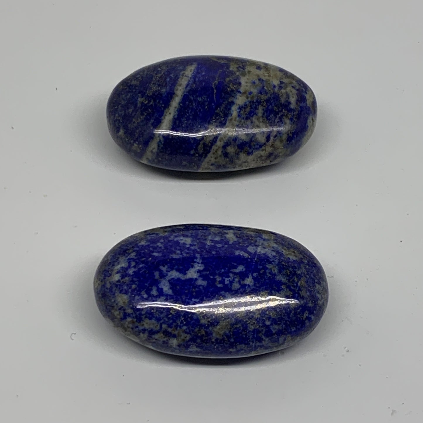 126.1g, 2.1"-2.1", 2pcs, Natural Lapis Lazuli Palm Stone @Afghanistan, B36926