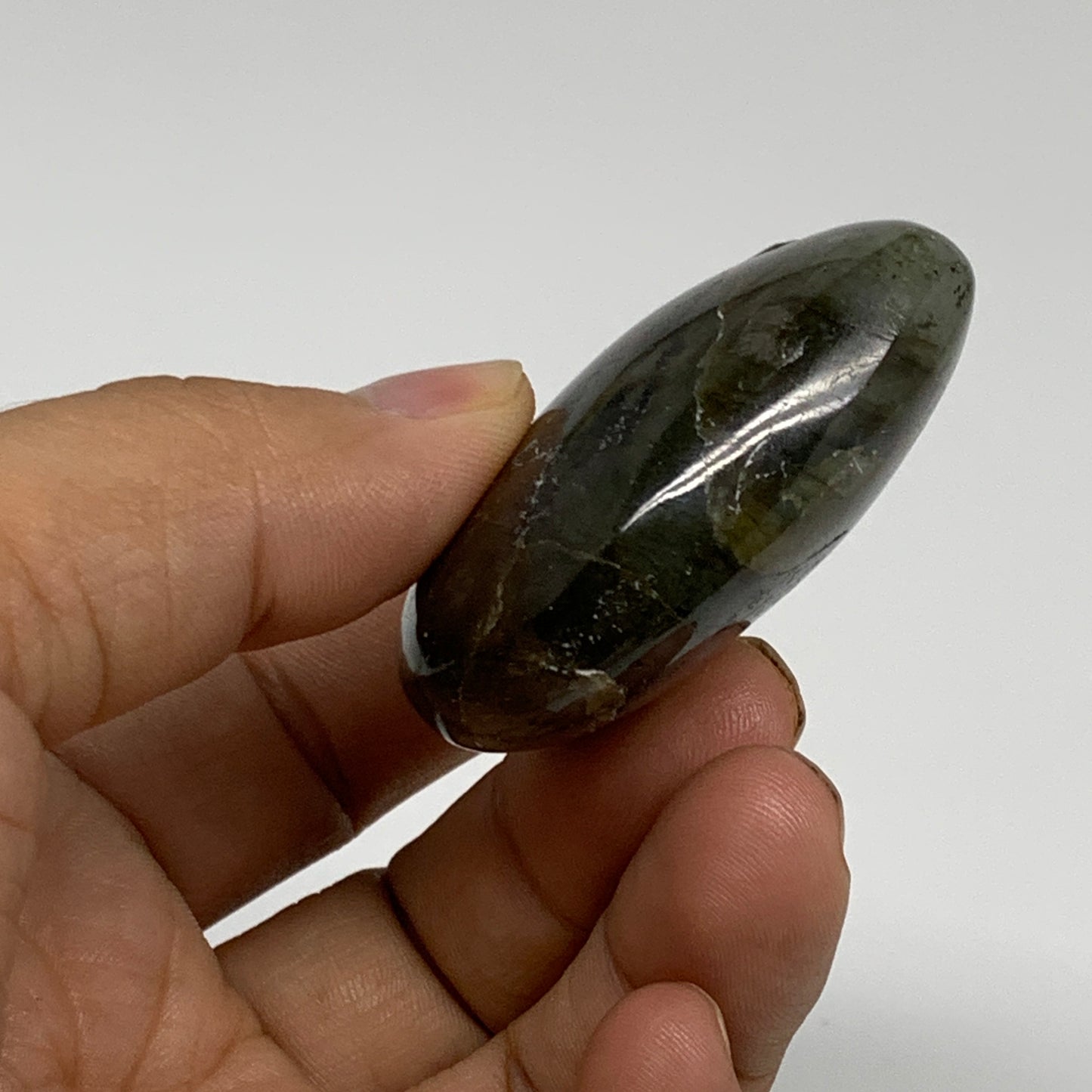 71.8g, 1.9"x2"x0.8", Natural Labradorite Heart Polished Crystal, B35490