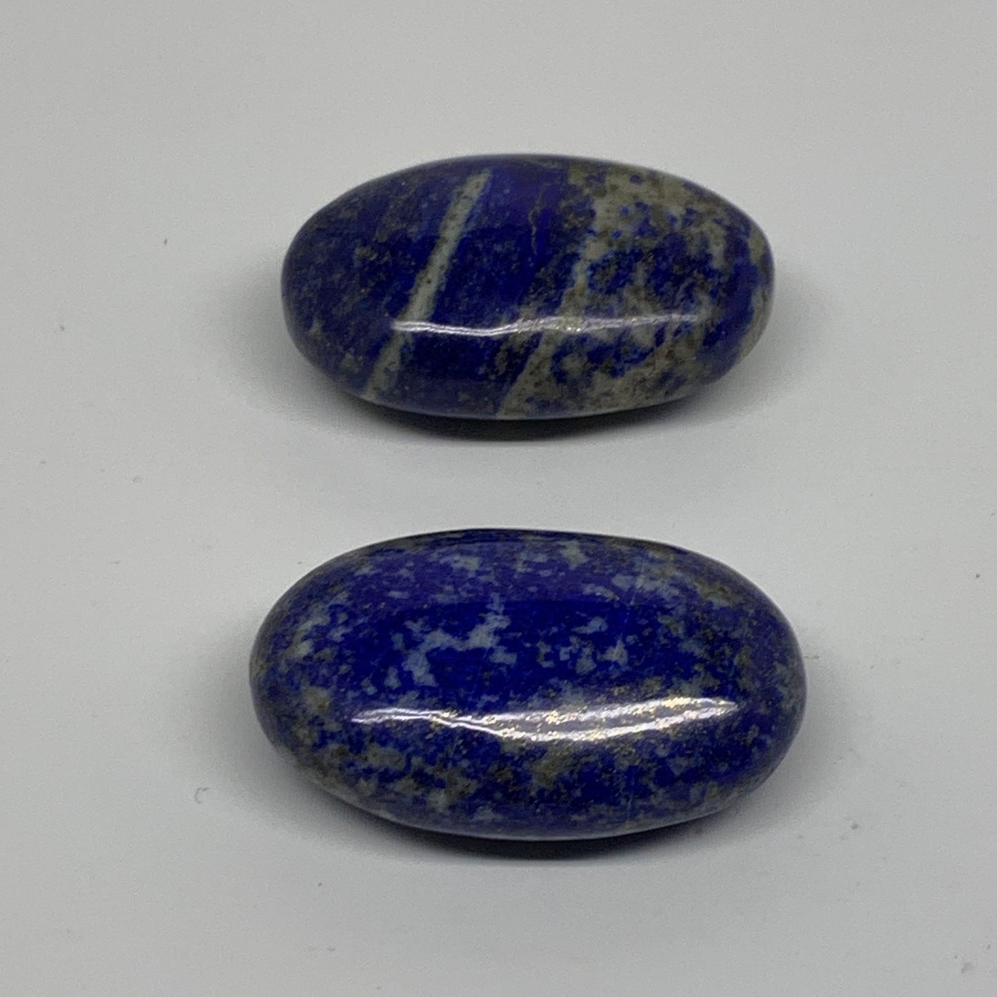 126.1g, 2.1"-2.1", 2pcs, Natural Lapis Lazuli Palm Stone @Afghanistan, B36926