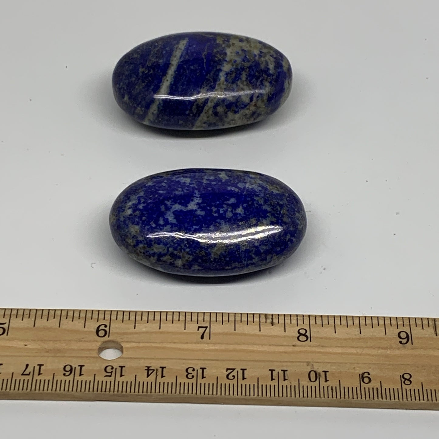 126.1g, 2.1"-2.1", 2pcs, Natural Lapis Lazuli Palm Stone @Afghanistan, B36926