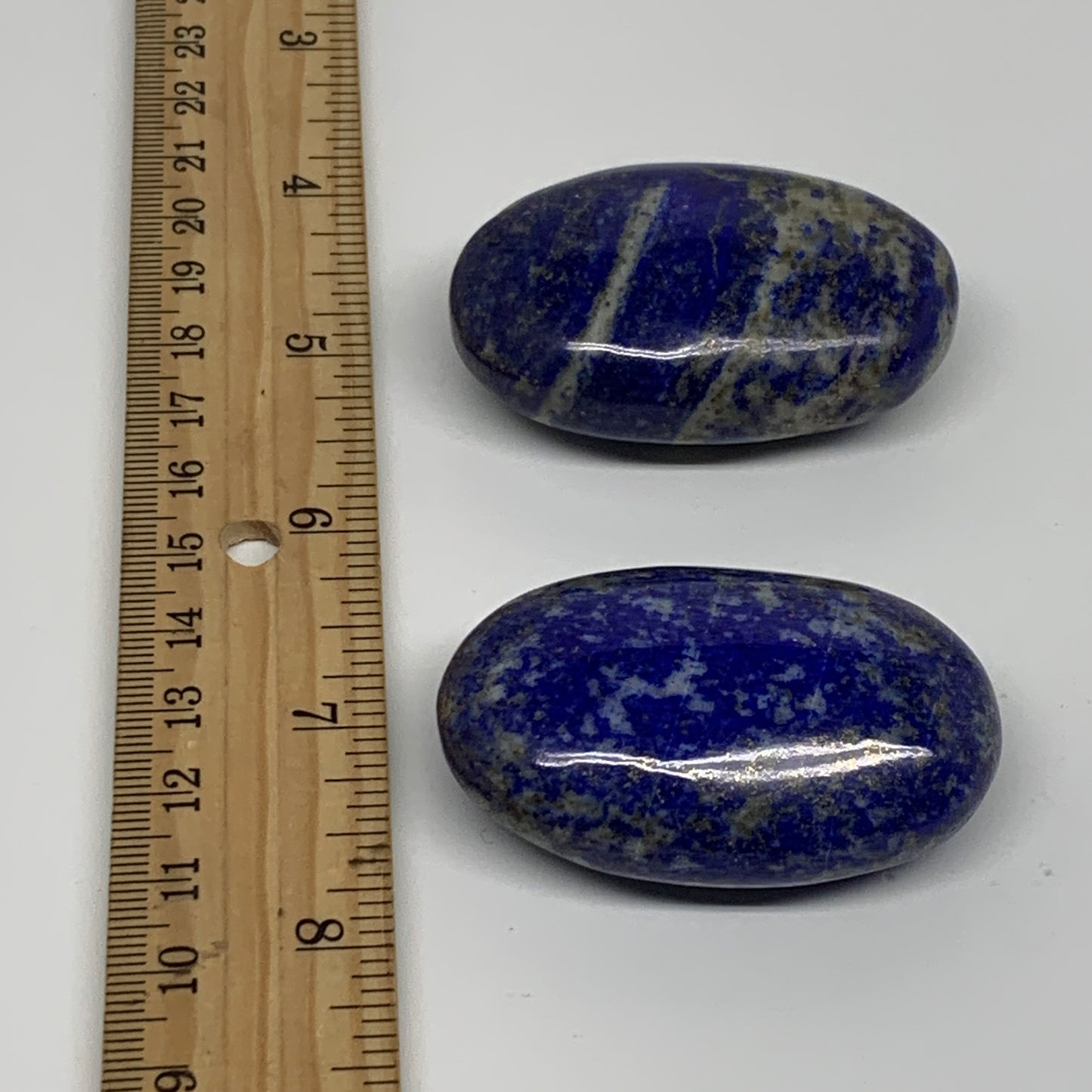 126.1g, 2.1"-2.1", 2pcs, Natural Lapis Lazuli Palm Stone @Afghanistan, B36926