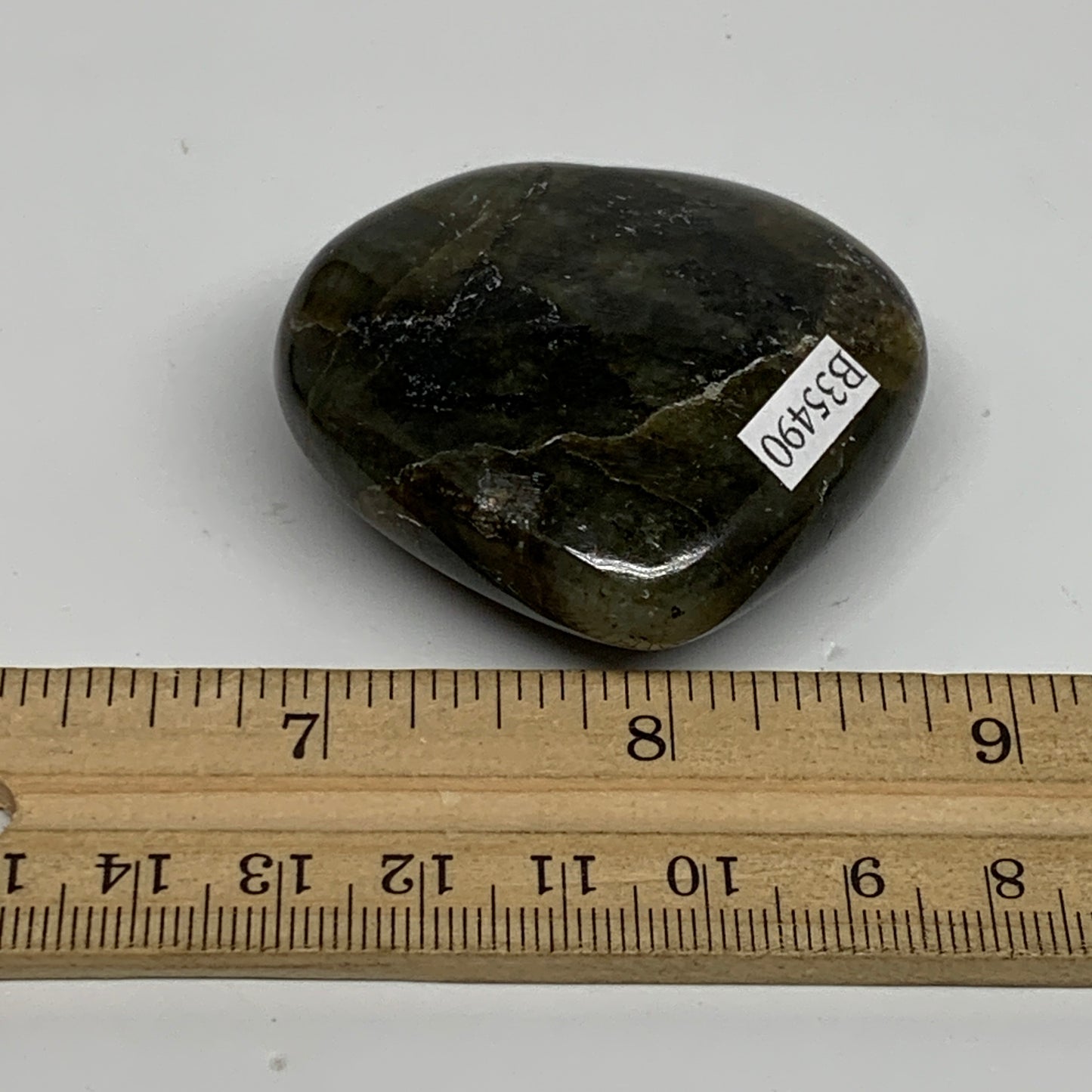 71.8g, 1.9"x2"x0.8", Natural Labradorite Heart Polished Crystal, B35490