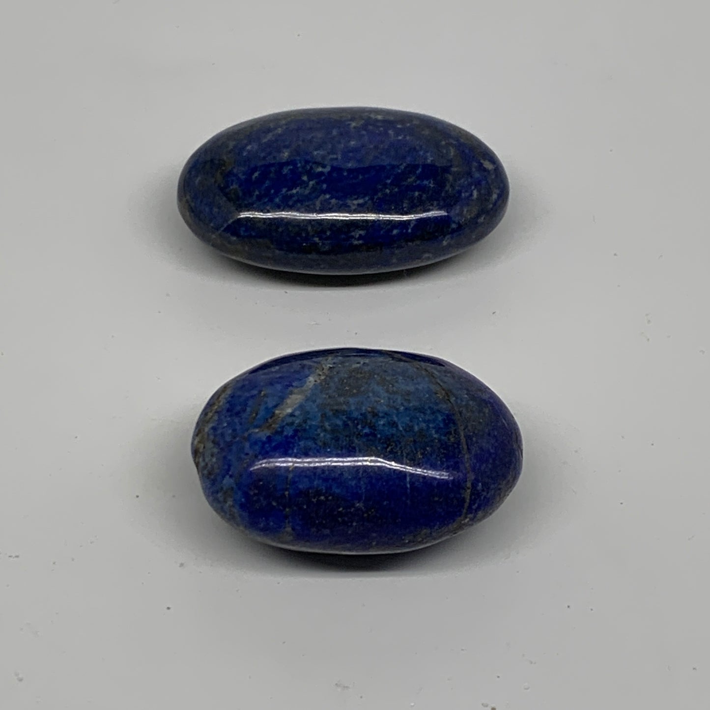 136g, 1.9"-2.2", 2pcs, Natural Lapis Lazuli Palm Stone @Afghanistan, B36927