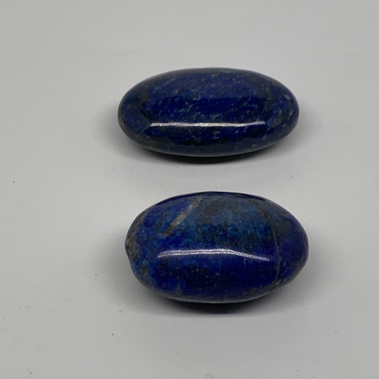 136g, 1.9"-2.2", 2pcs, Natural Lapis Lazuli Palm Stone @Afghanistan, B36927
