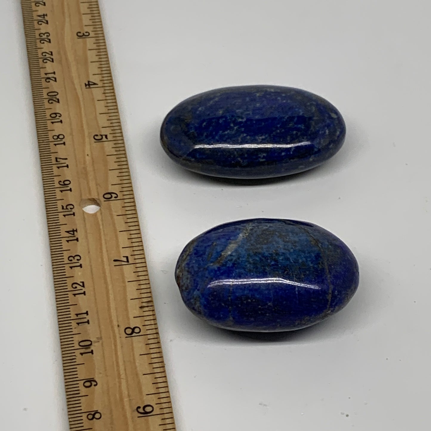 136g, 1.9"-2.2", 2pcs, Natural Lapis Lazuli Palm Stone @Afghanistan, B36927