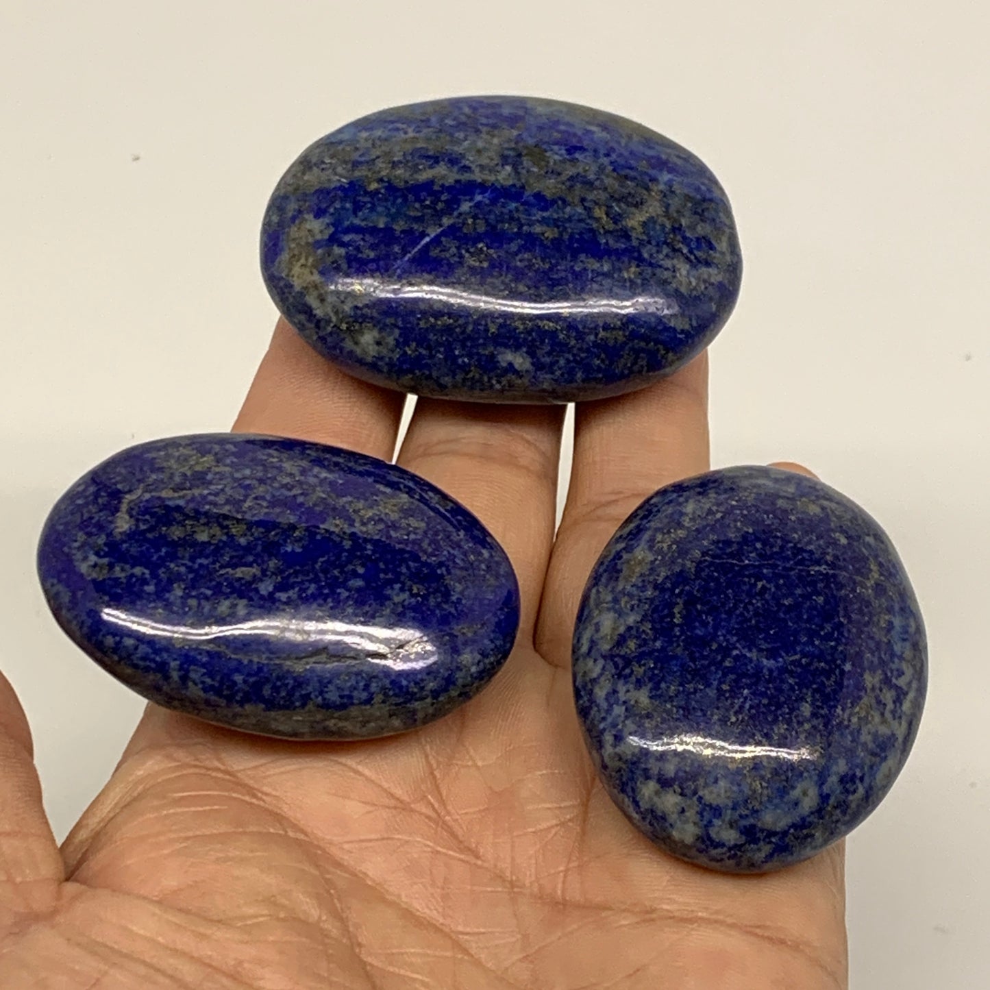 180g, 2"-2.2", 3pcs, Natural Lapis Lazuli Palm Stone @Afghanistan, B36928
