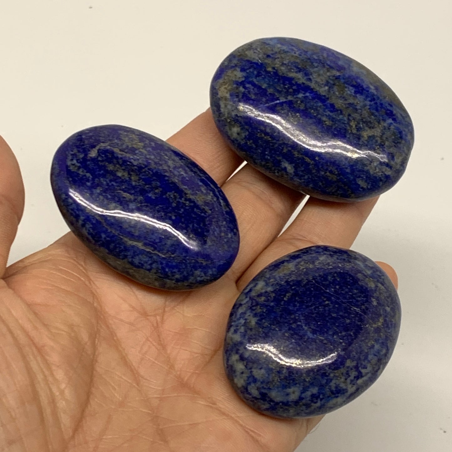 180g, 2"-2.2", 3pcs, Natural Lapis Lazuli Palm Stone @Afghanistan, B36928